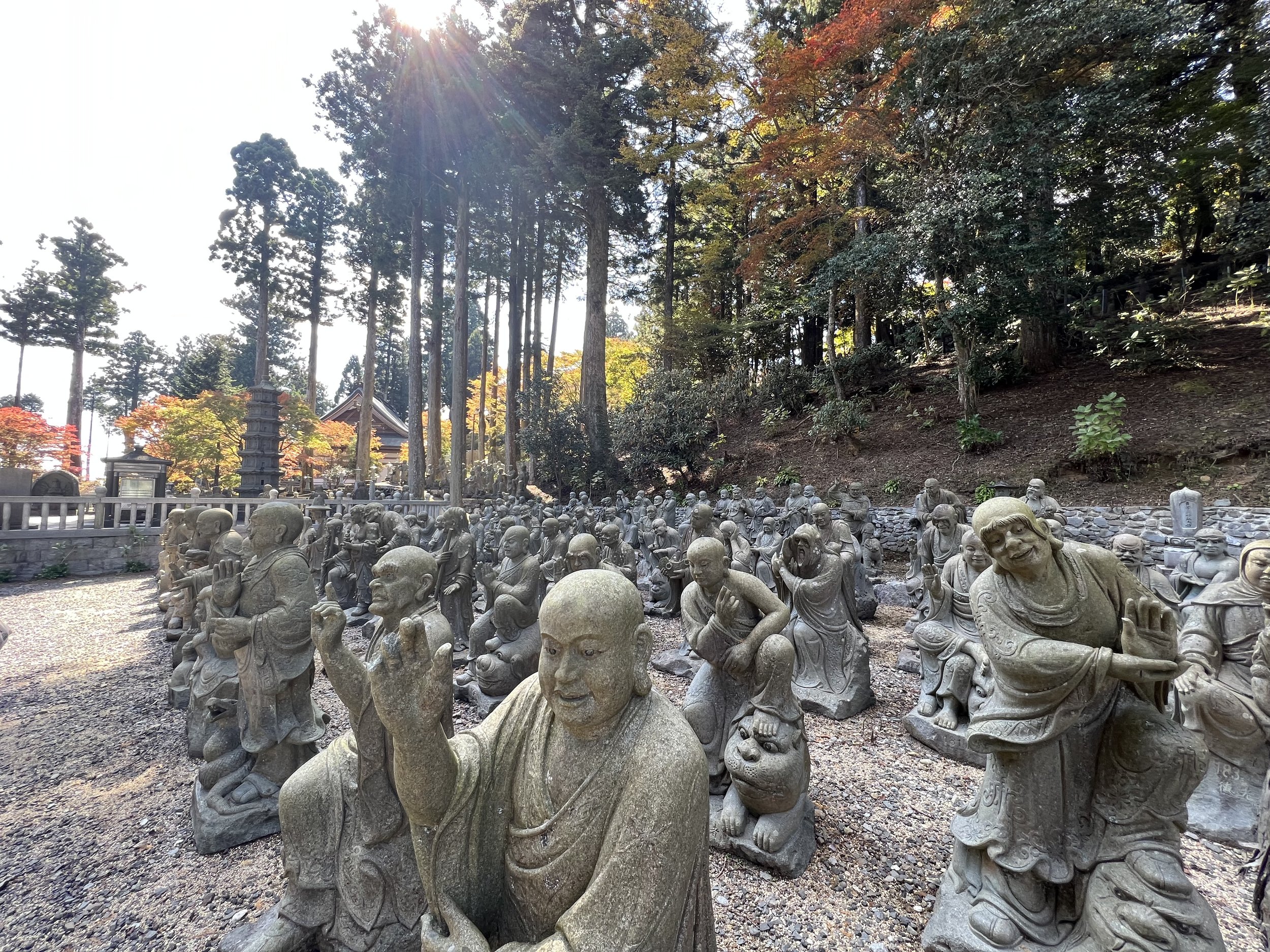 Hundreds of statues at Unpenji Temple in Tokushima