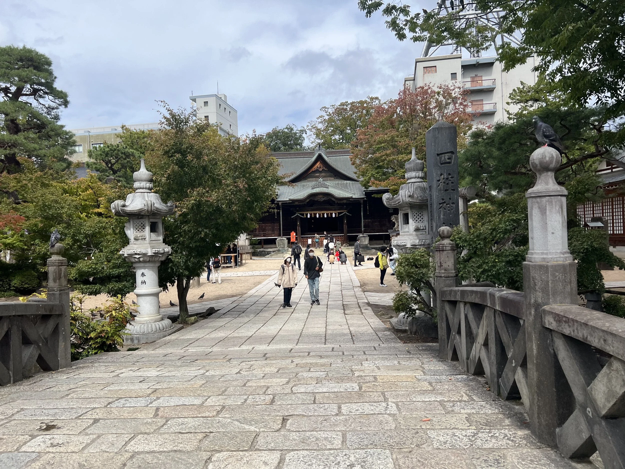 Entrance of Yohashira-jinja Shrine, in Matsumoto, Japan