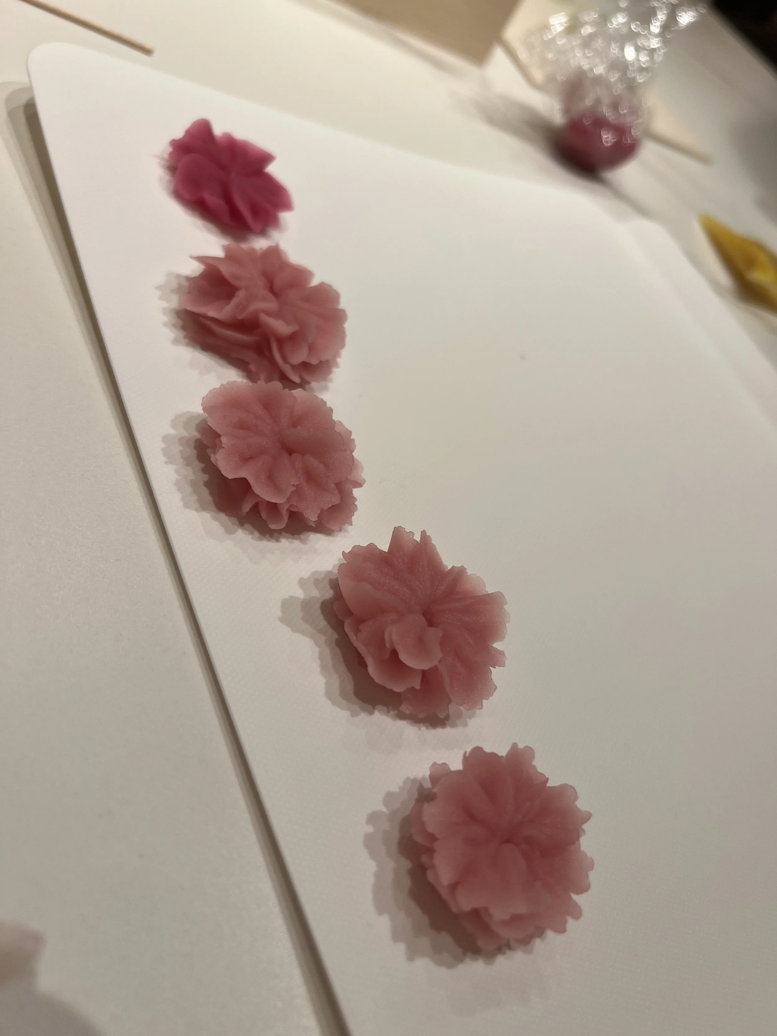 Flowers made of sweet bean paste