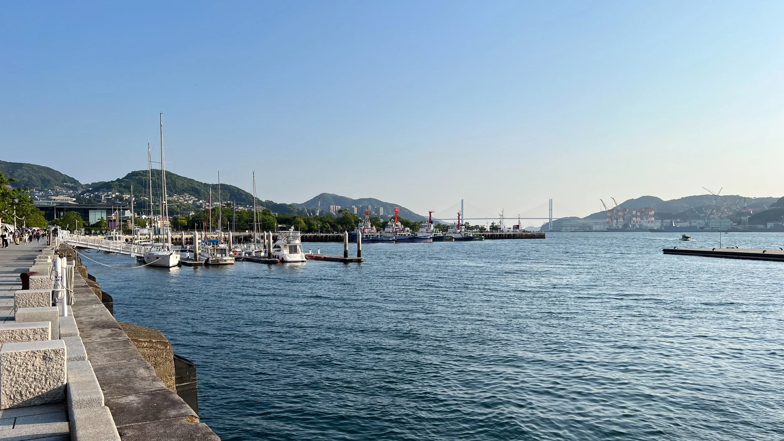 Nagasaki harbour viewed from the waterfront