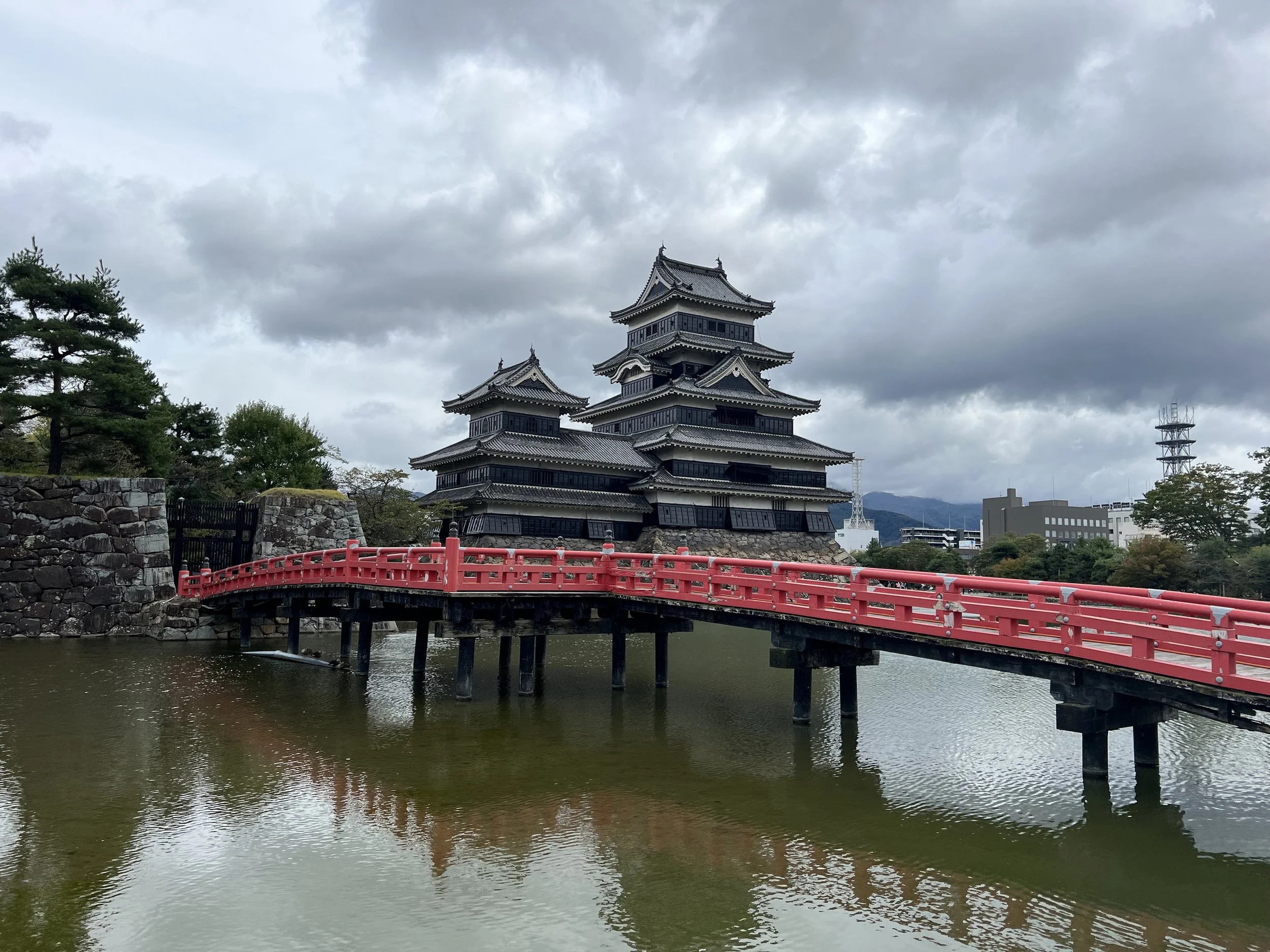 Matsumoto Castle and red bridge
