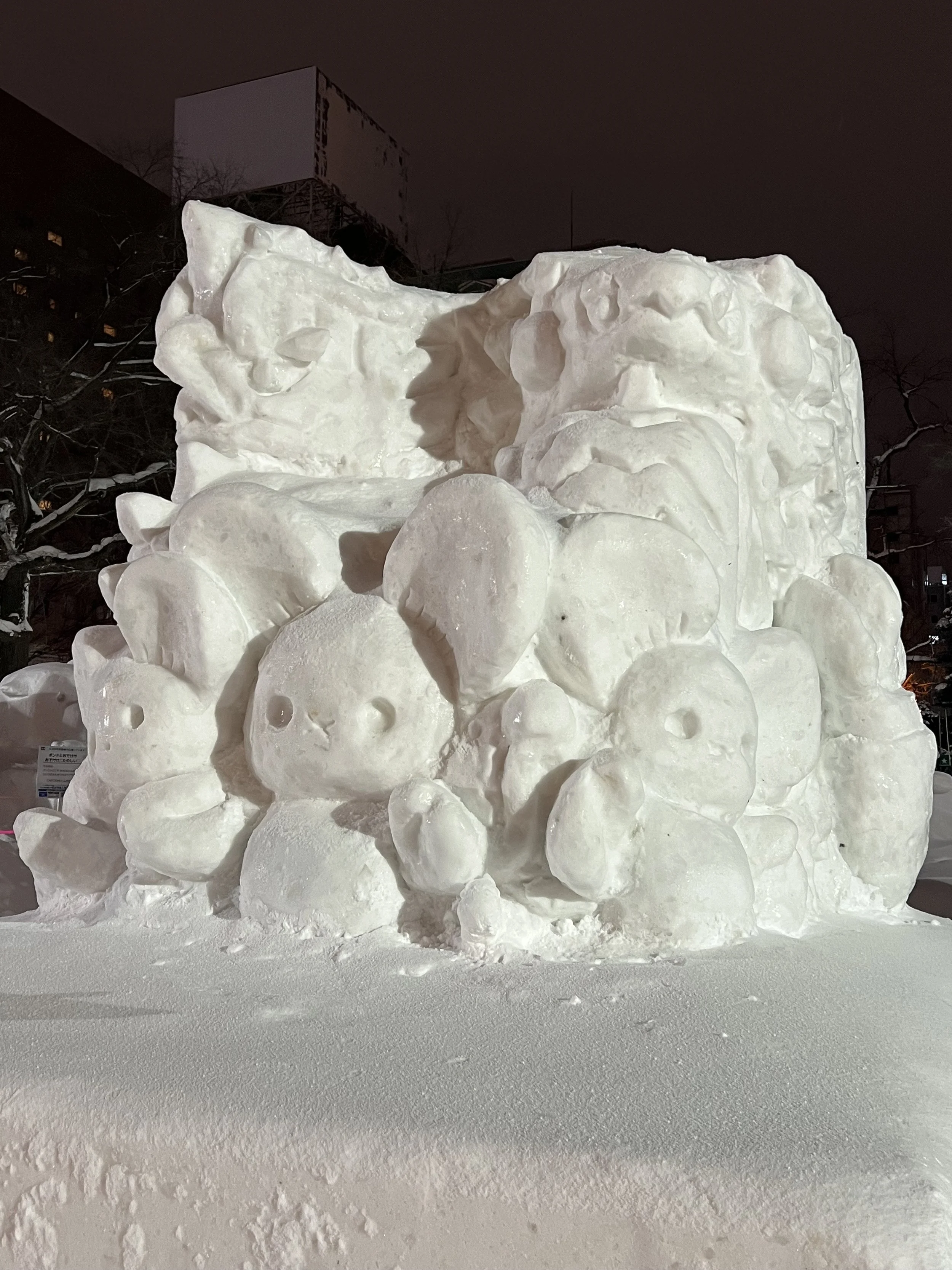Pokemon snow sculpture at Sapporo Snow Festival