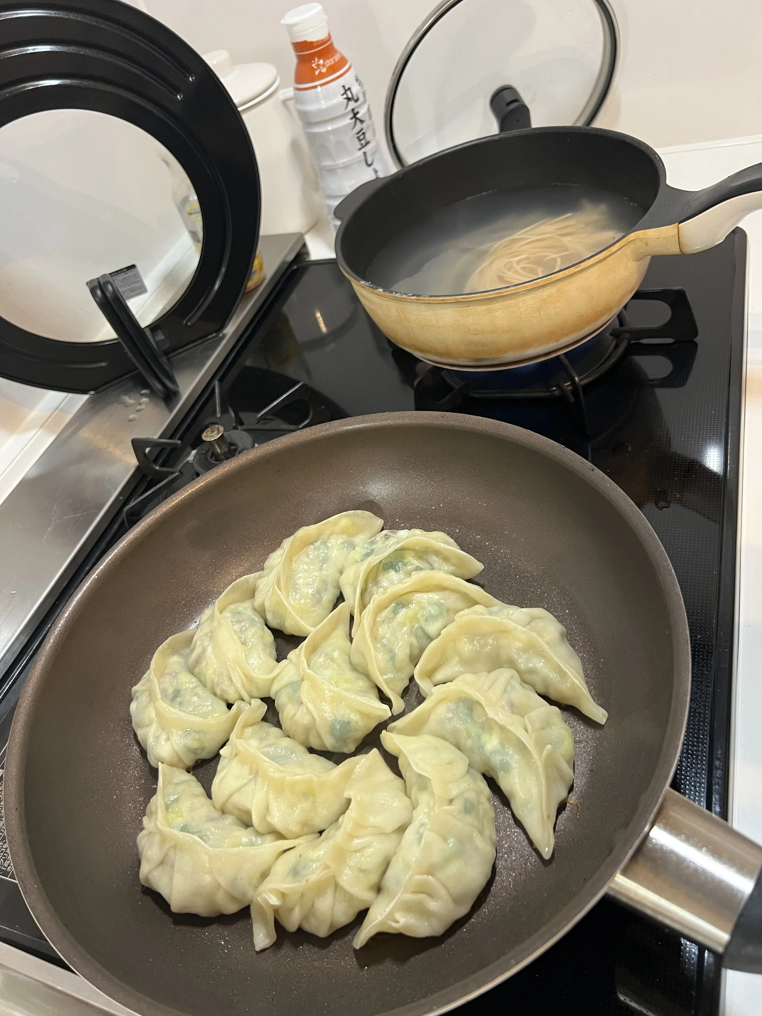 Vegan Gyoza Making in home cooking class in Osaka