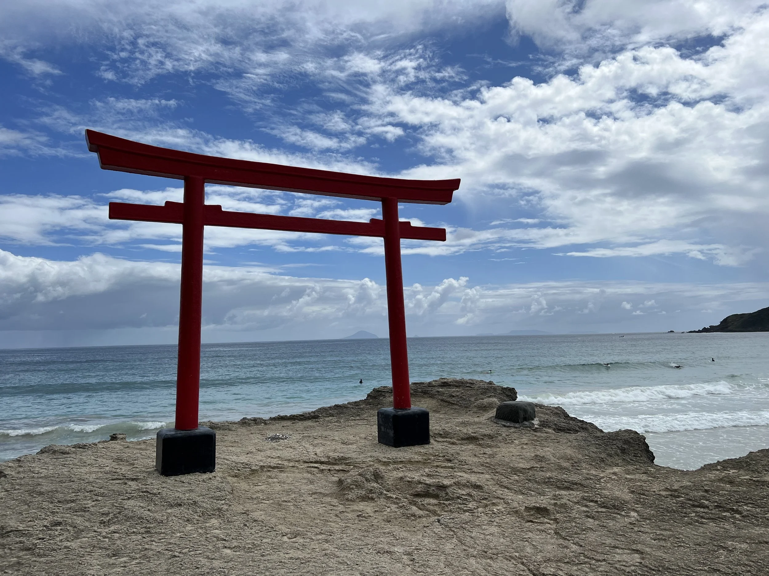 Beautiful torii gate by the sea on the Izu Peninsula