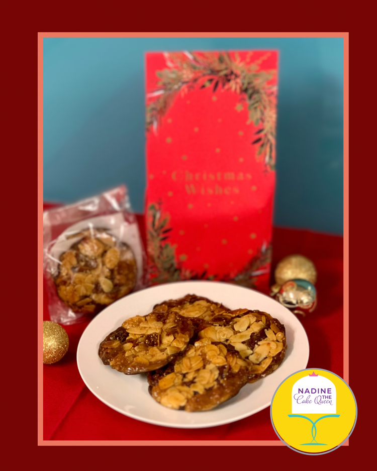Fig almond ginger florentines