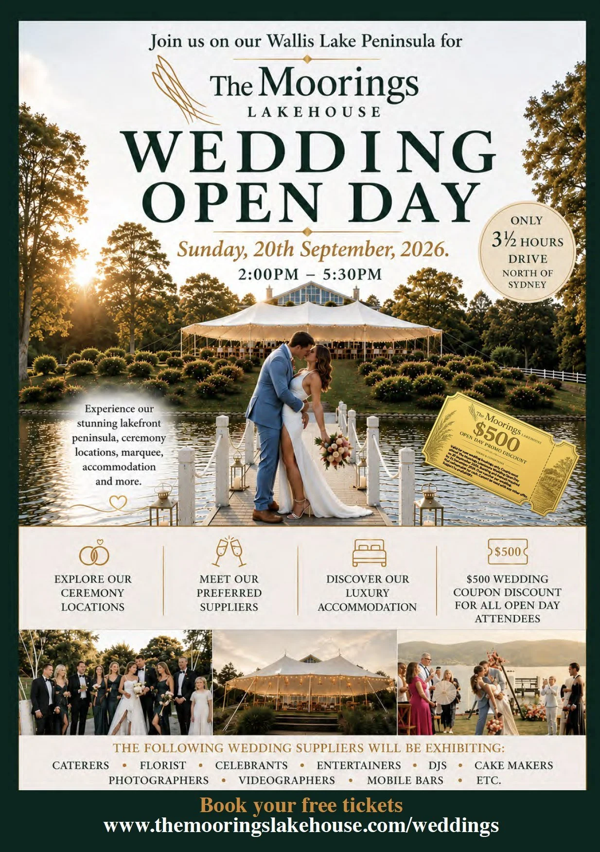 💍 Calling all newly engaged couples! 💍

Planning your dream wedding? I'd love to meet you at @themooringslakehouse Wedding Open Day!

📅 Sunday, 20th September 2026
🕑 2:00pm &ndash; 5:30pm

This is the perfect opportunity to explore one of the mos