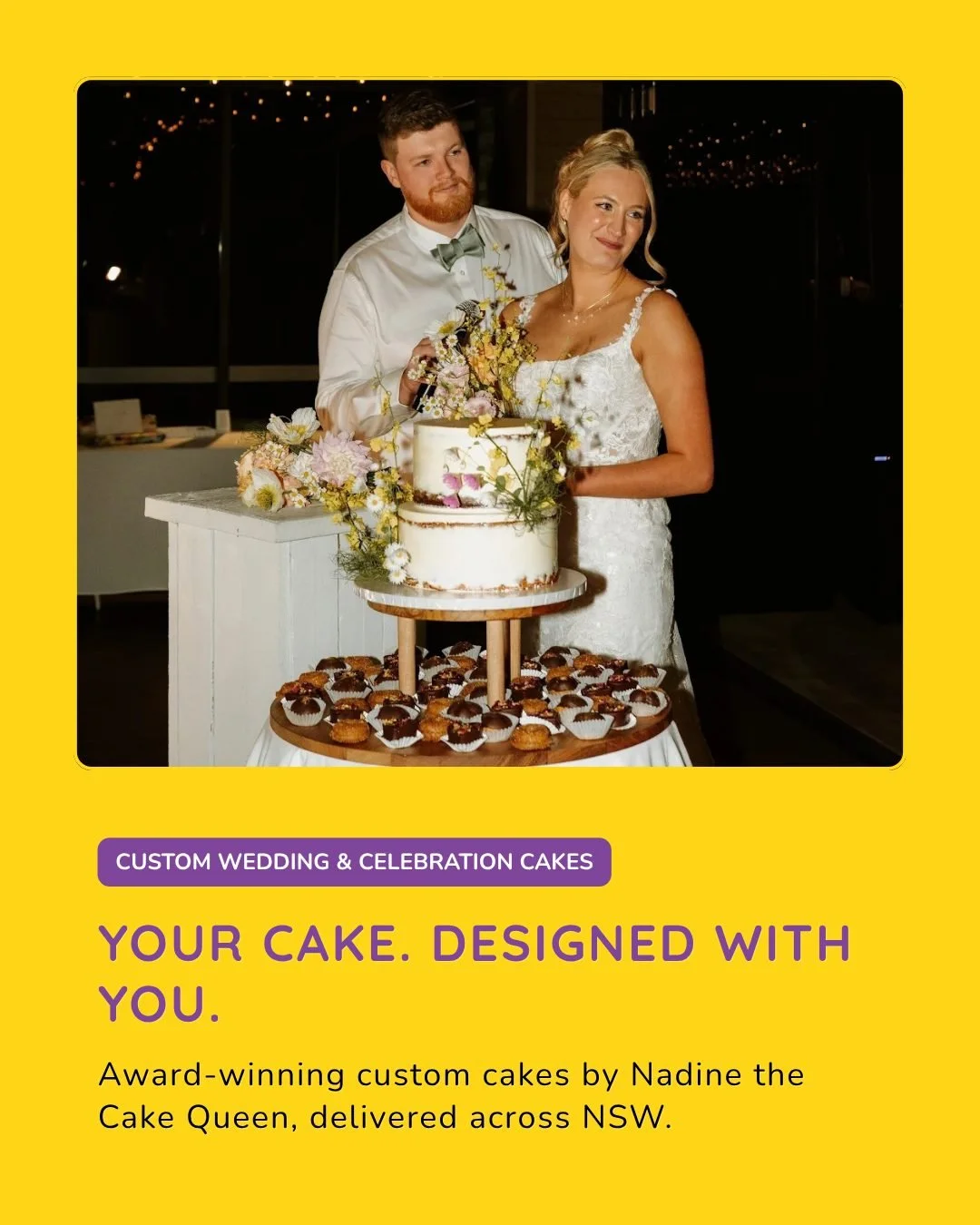 Your cake. Designed with you.

Every wedding cake I make starts with a conversation. Book a Cake Consultation online, choose 10, 20 or 40 minutes depending on your guest numbers, and we&rsquo;ll talk through flavours, icings, fillings, design, guest 