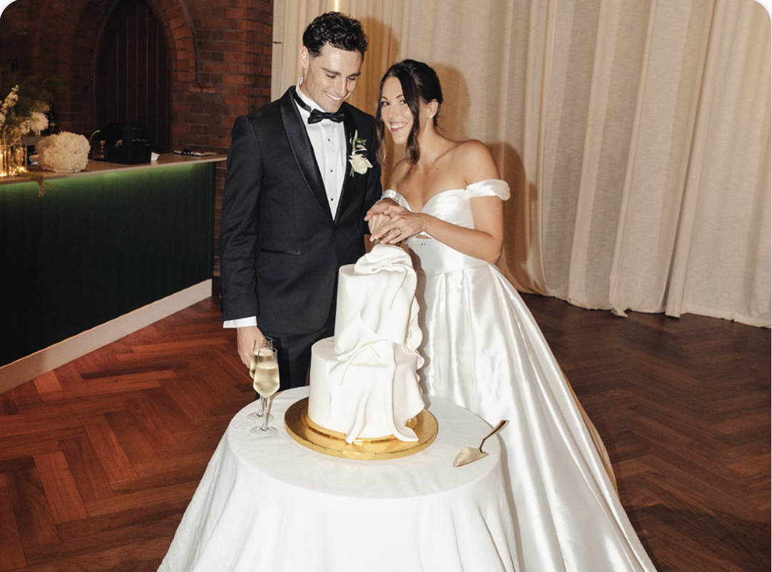 Claudia & Zac's Draped Fondant Wedding Cake