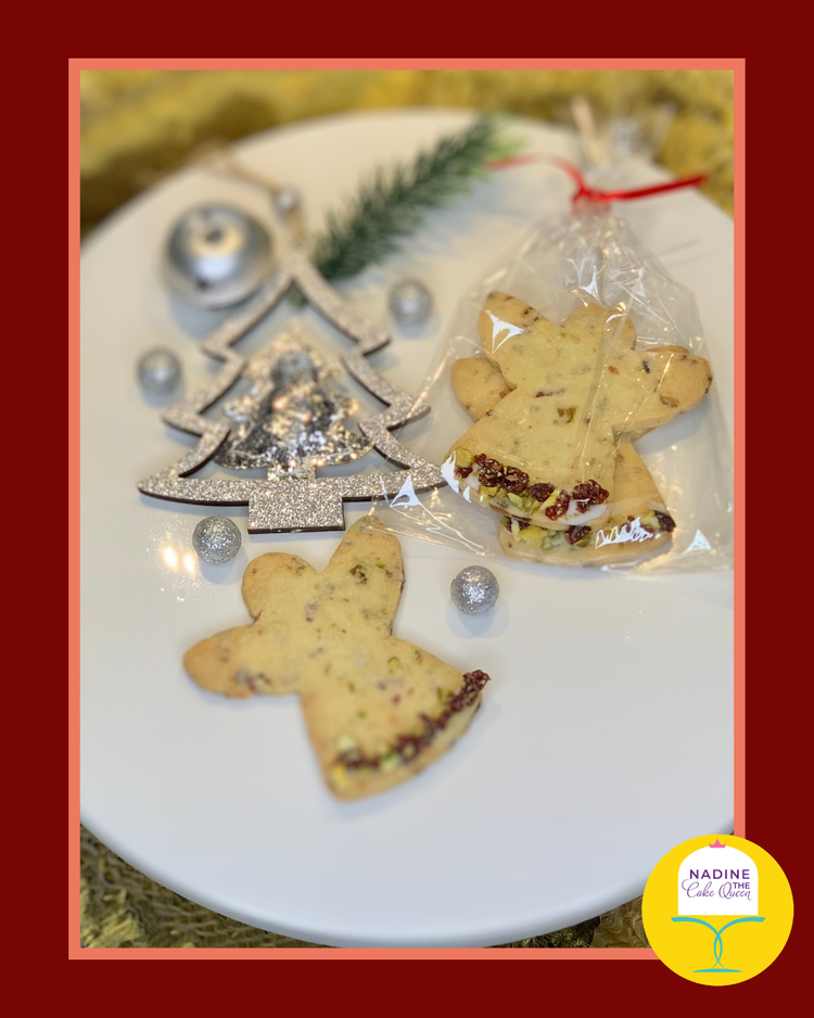 Cranberry pistachio shortbread angels