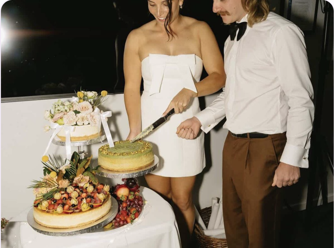 Hannah & Taylor-Reign's Cheesecake Wedding Cake