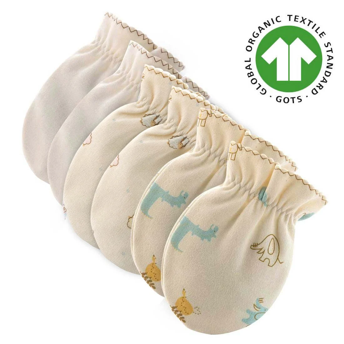 Bamsibub- GOTS certified Organic Cotton scratch mittens newborn