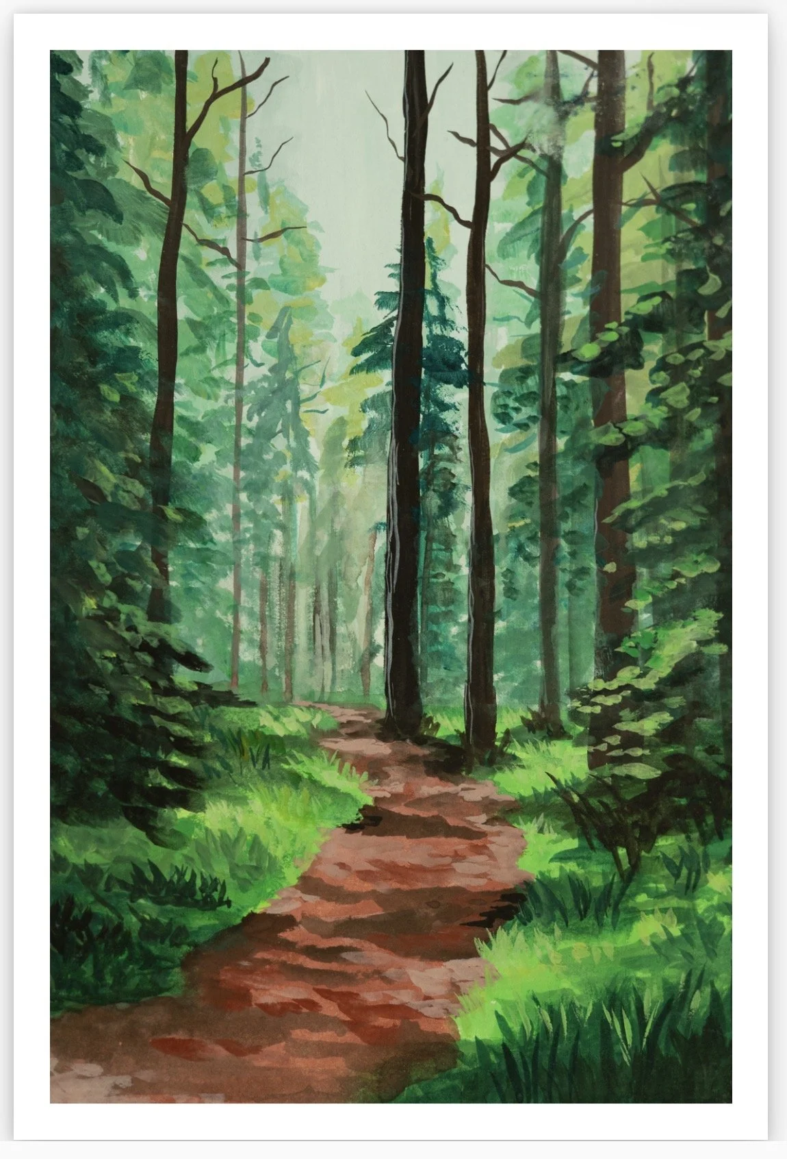 Green Forest Path Print