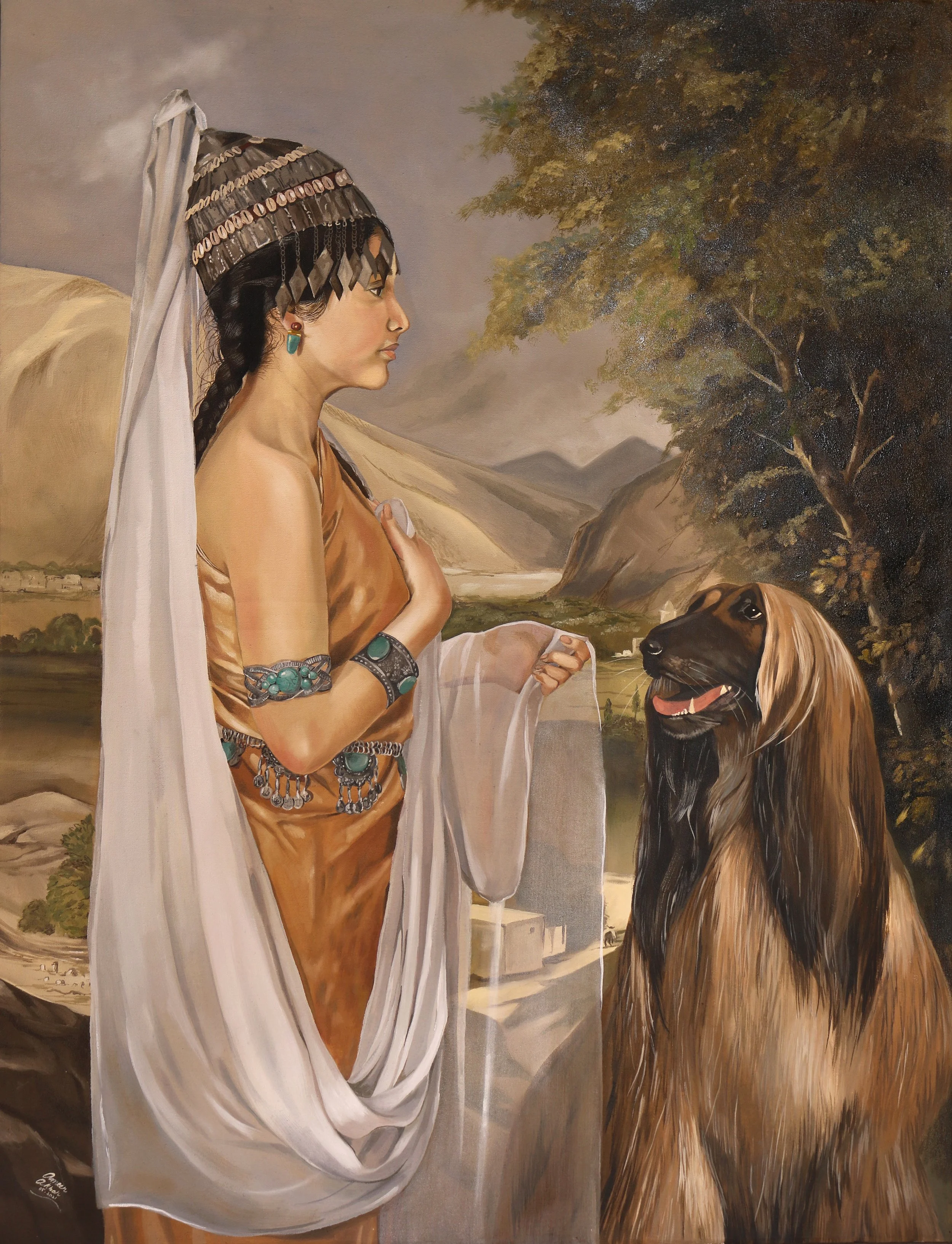 "Rukhshana", my depiction of Alexander The Great's Bactrian(modern day Afghanistan) wife. 4x3 feet. Oil on canvas.