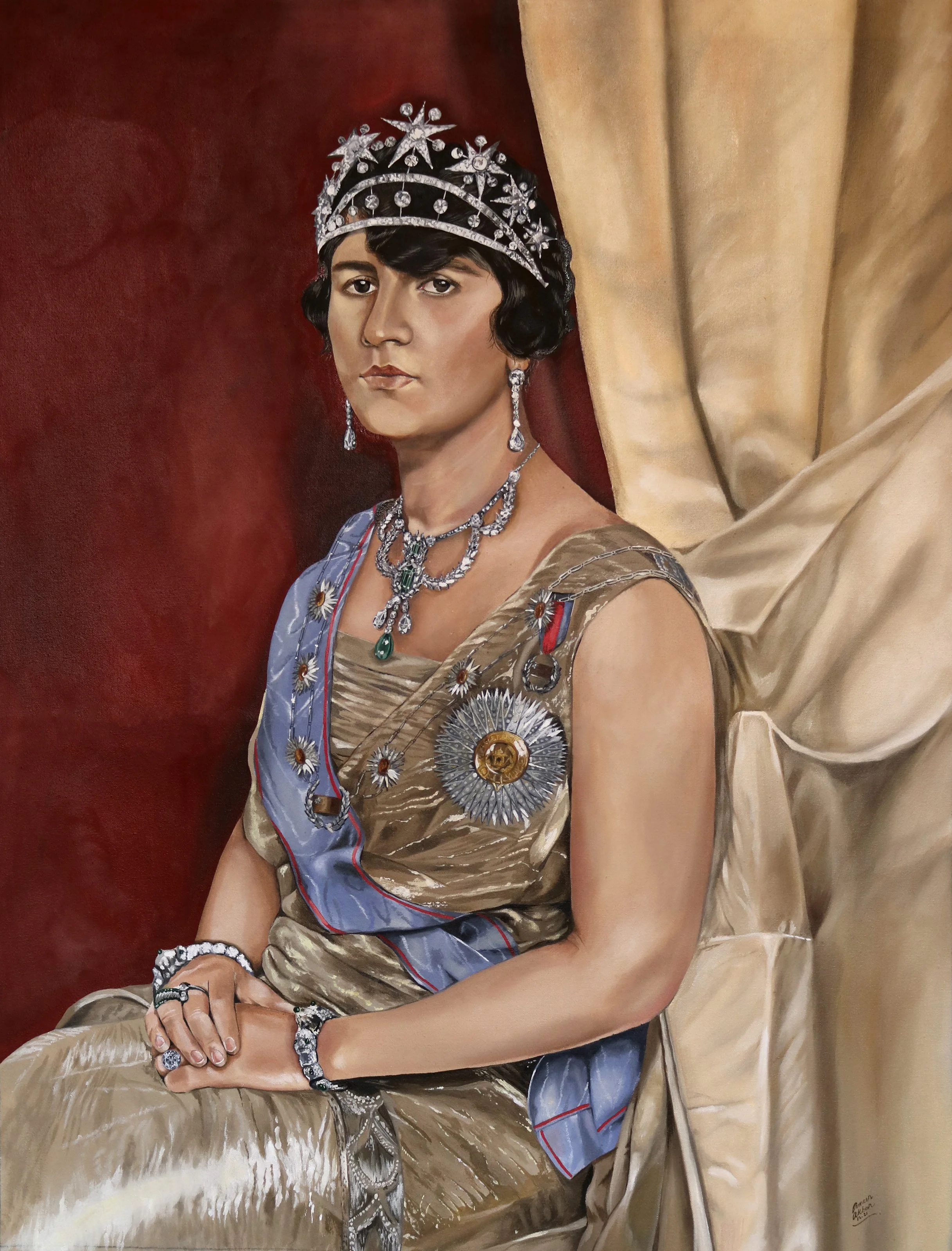 Queen Soraya T. 4x3 feet. Oil on canvas.