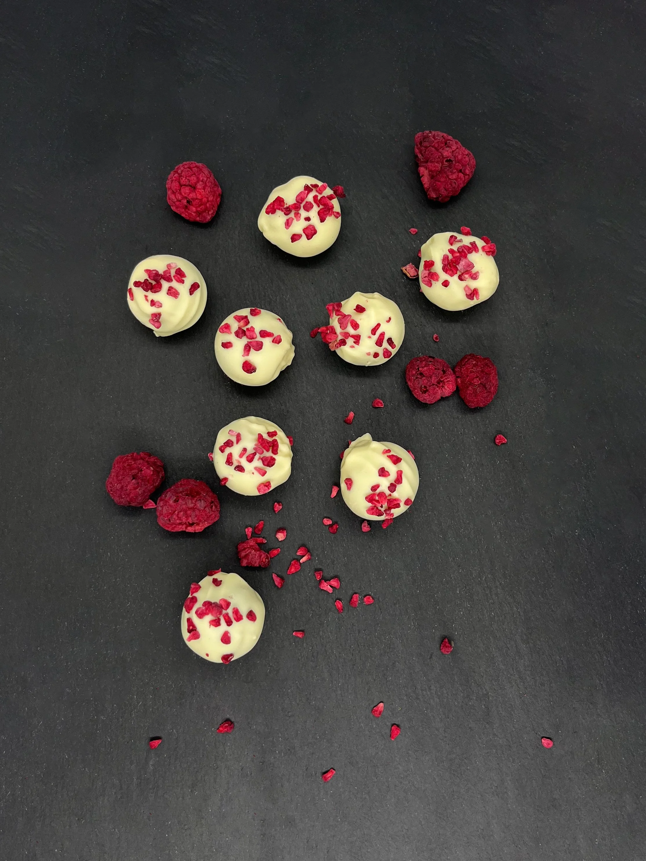 Handmade Chocolate Truffle Selection Box: A personalised box of 4 artisanal truffle flavours, including Milk Chocolate Raspberry, White Chocolate Pistachio, and more. perfect for gifting.