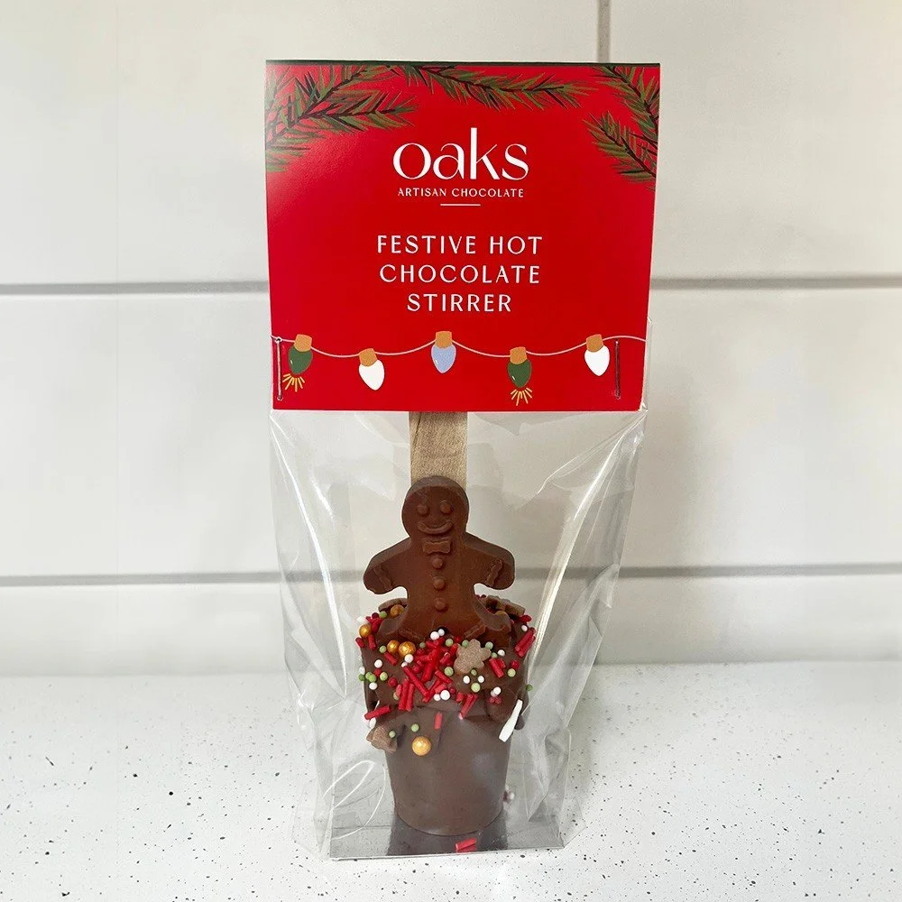 ☕❄️ New Product Alert! Festive Hot Chocolate Stirrers! ❄️☕
Winter just got way cozier! Our New Festive Hot Chocolate Stirrers feature:
🍫 Our signature creamy milk chocolate
🎄 A solid milk chocolate gingerbread man
✨ Festive sprinkles for that extr