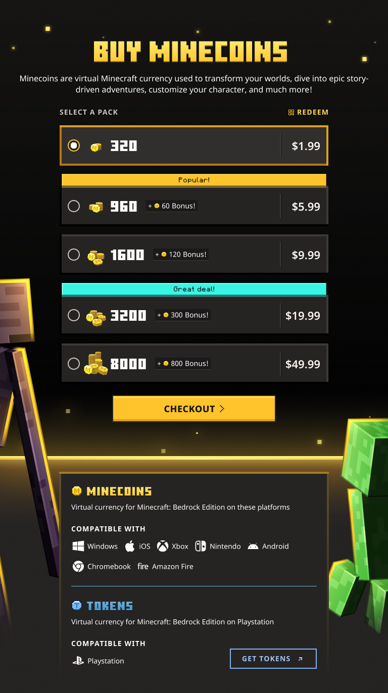 Tablet: a vertical pack list retains prices, bonuses, and compatibility.