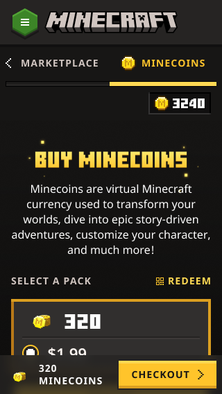 Sticky checkout keeps the selected pack and action visible.