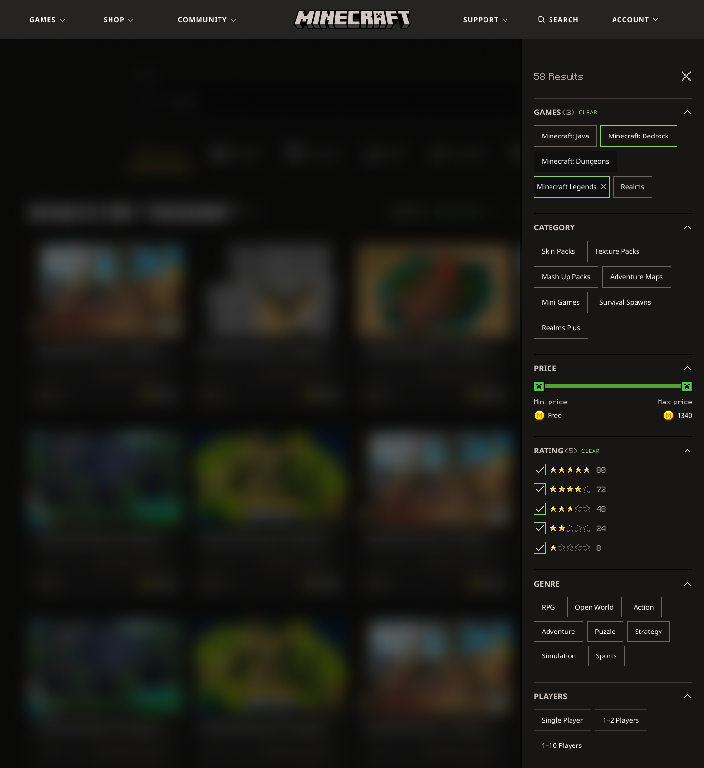 Catalog filters