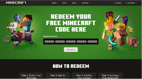 Redeem page