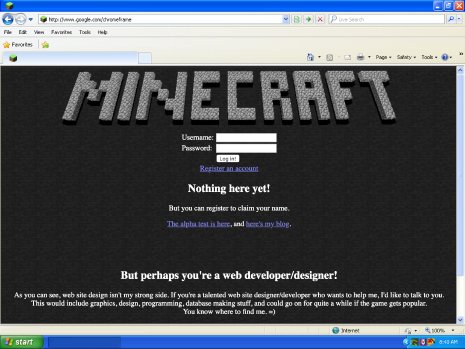 2011 · the early web. A direct introduction to Minecraft and the beginnings of its web presence.