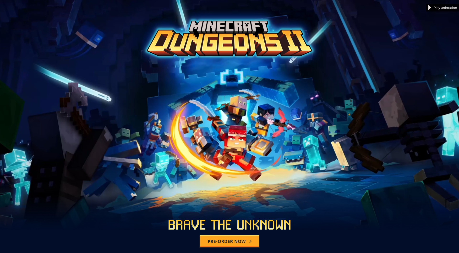 Dungeons II pre-order hero introducing new key art and the Brave the Unknown campaign.