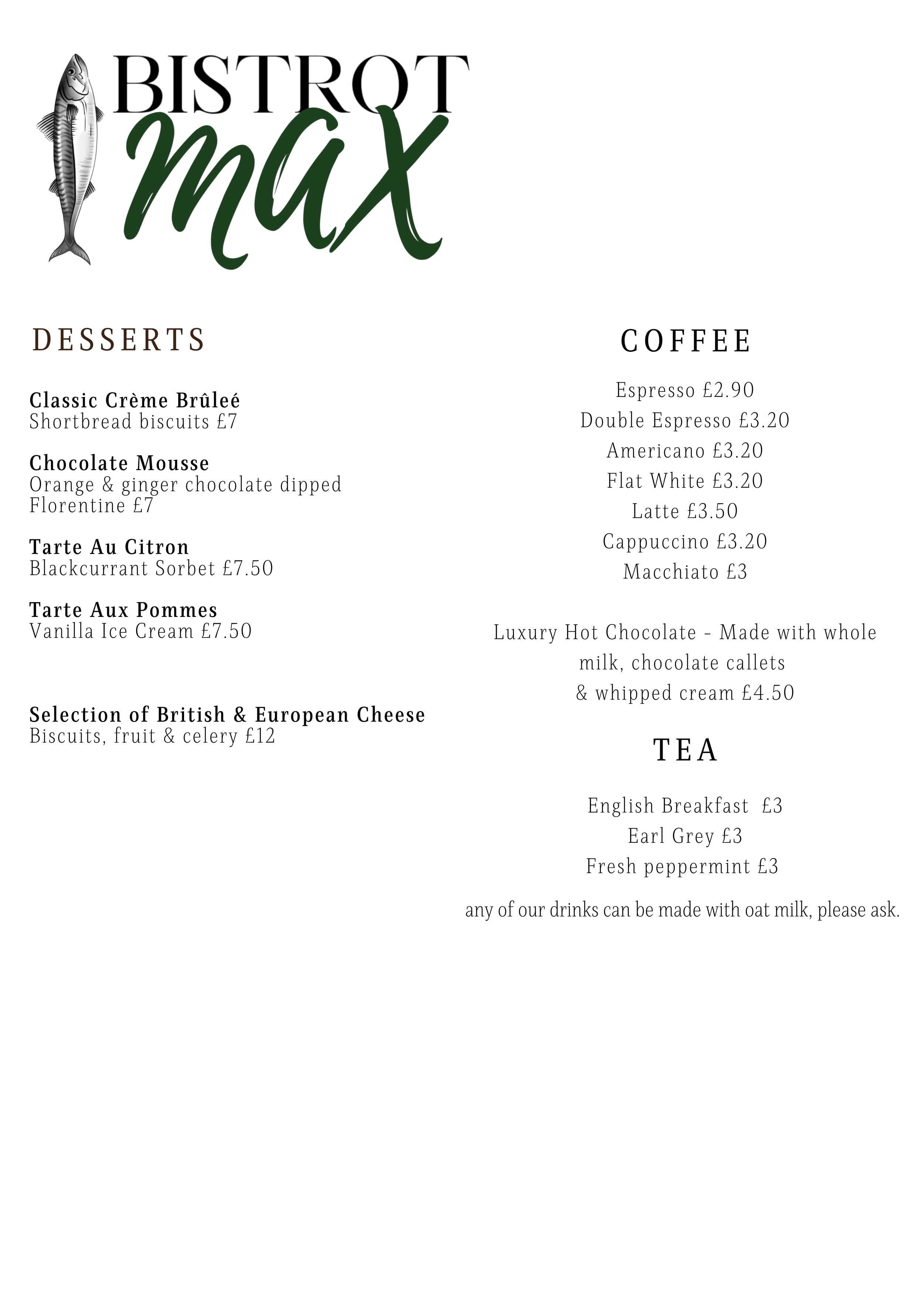 Min Max Menu Menu 1 — Bistrot Max