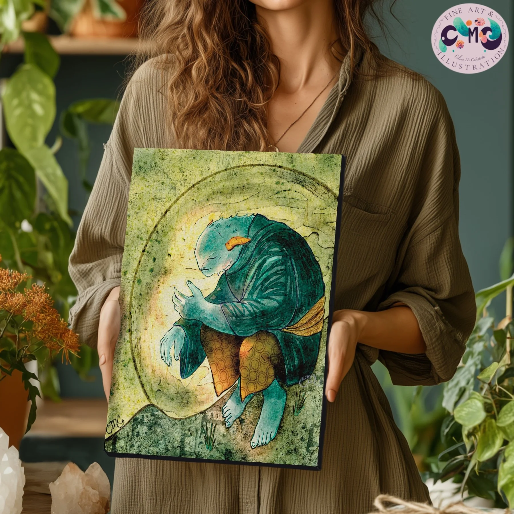 Sprechen - Order of the Whispering Stones | Oil Painting & MixedMedia Canvas Print (NO Frame)