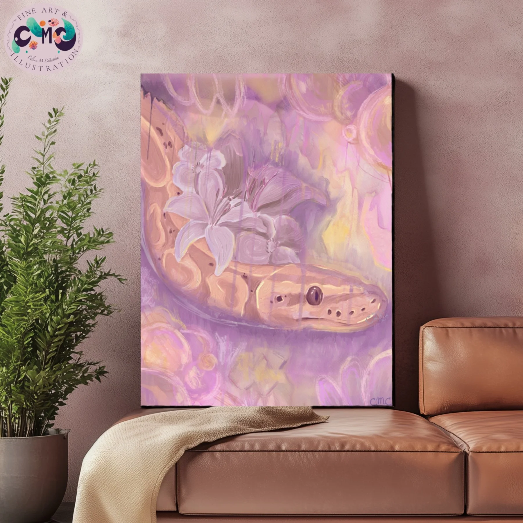 Bloomkeeper - Warden of the Lilies | Oil Painting & MixedMedia Canvas Print (NO Frame)