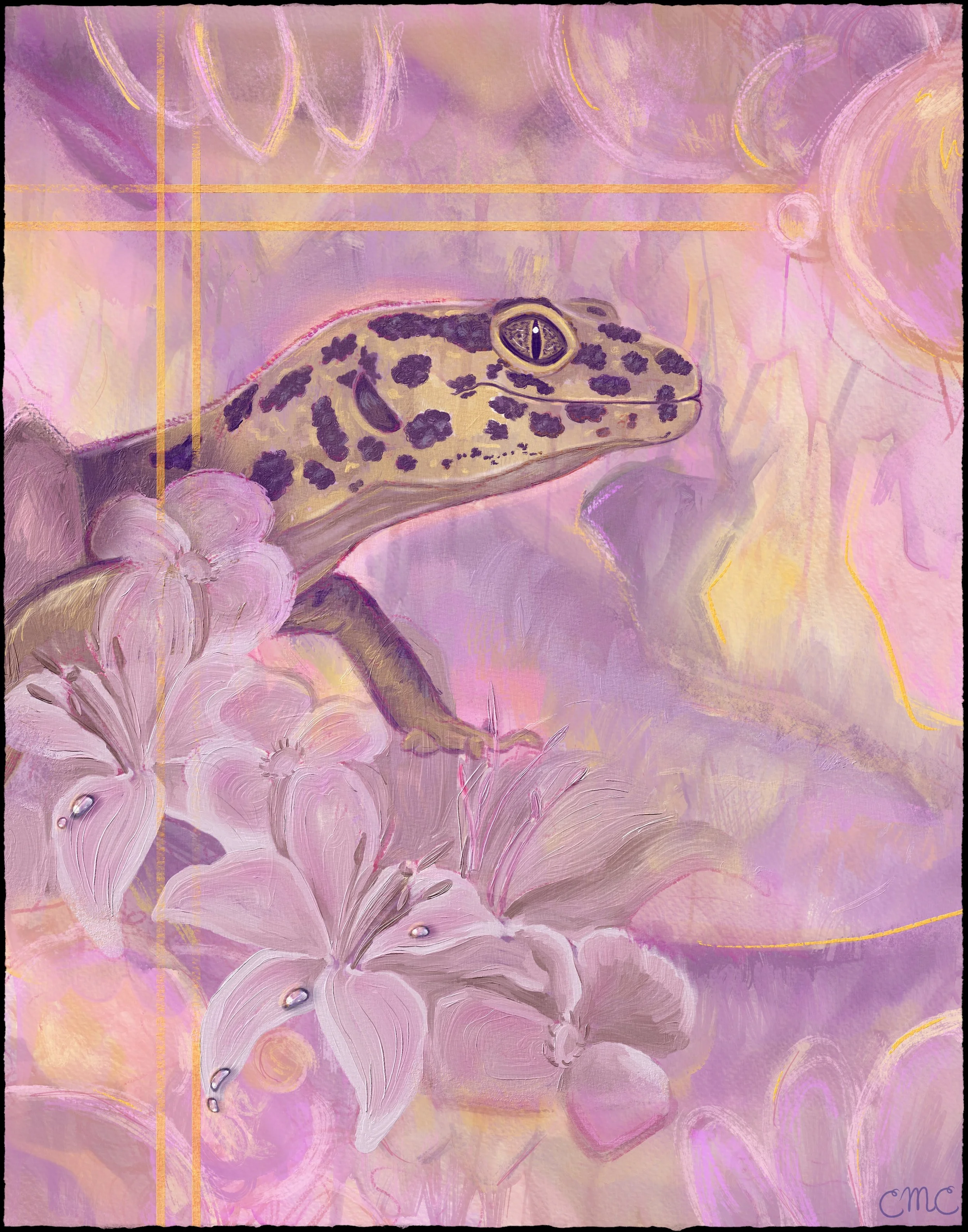 Petalwink Dreamwalker leopard gecko floral lilly guardian