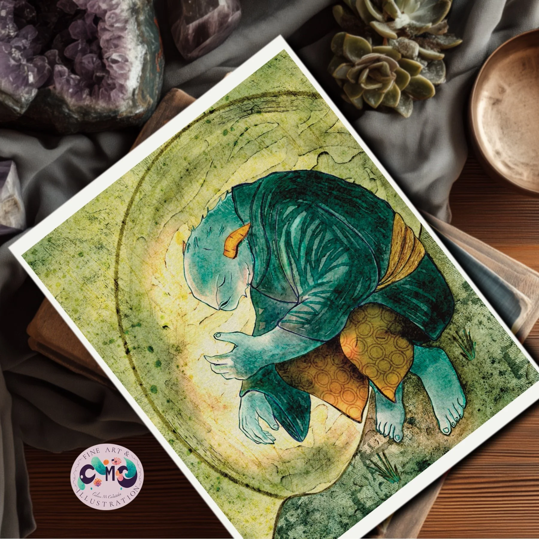 Sprechen - Order of the Whispering Stones|Oil Painting & MixedMedia Poster Print (NO Frame)