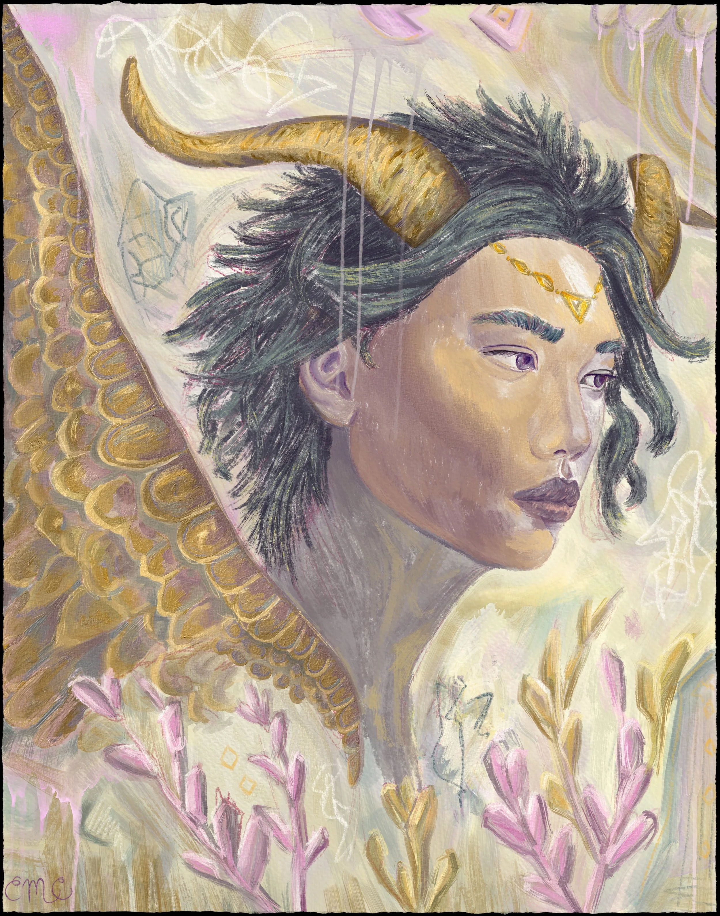 Convalescence - Rhayael - Deity of the Drowned Garden - Horned and Winged Oceanic Fae