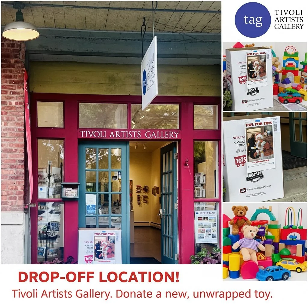 #TivoliArtistsGallery #TAG #TivoliNY #ToysForTots #GiveBack #CommunityLove #HolidaySeason #ArtAndCommunity #USMC #NewYorkArt #DonateAToy
