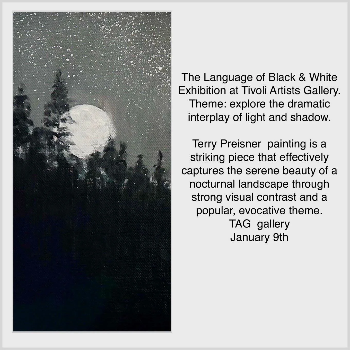 &ldquo;Black is never empty. White is never still.&rdquo;#TivoliArtistsGallery
#TAGGallery
#HudsonValleyArt
#UpstateNYArt
#NYArtScene