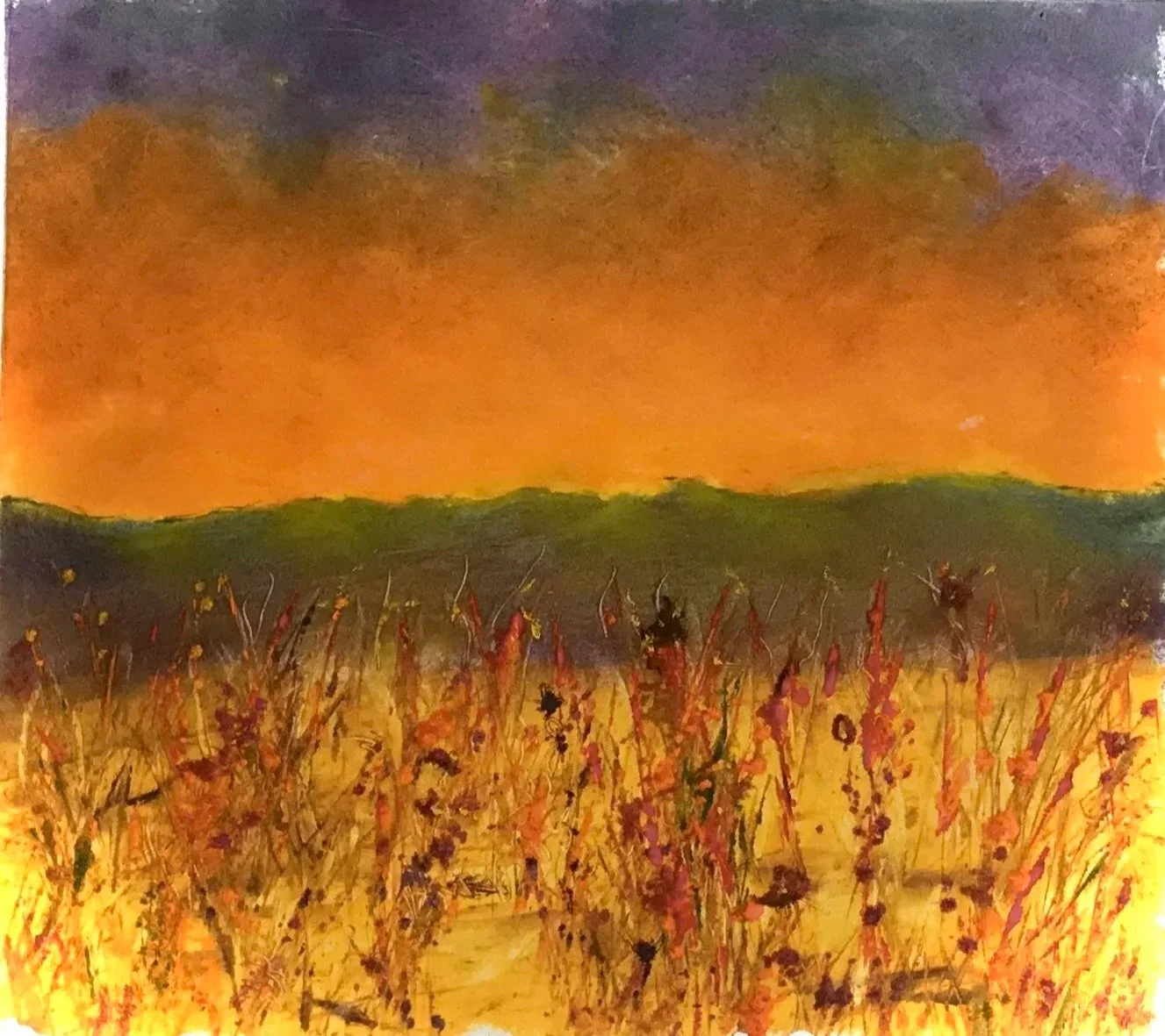 Mountain Meadow, oil on paper, 8 x 9 in.