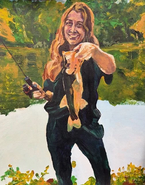 Catch of the Day, acrylic on paper,  11 x 14 in.