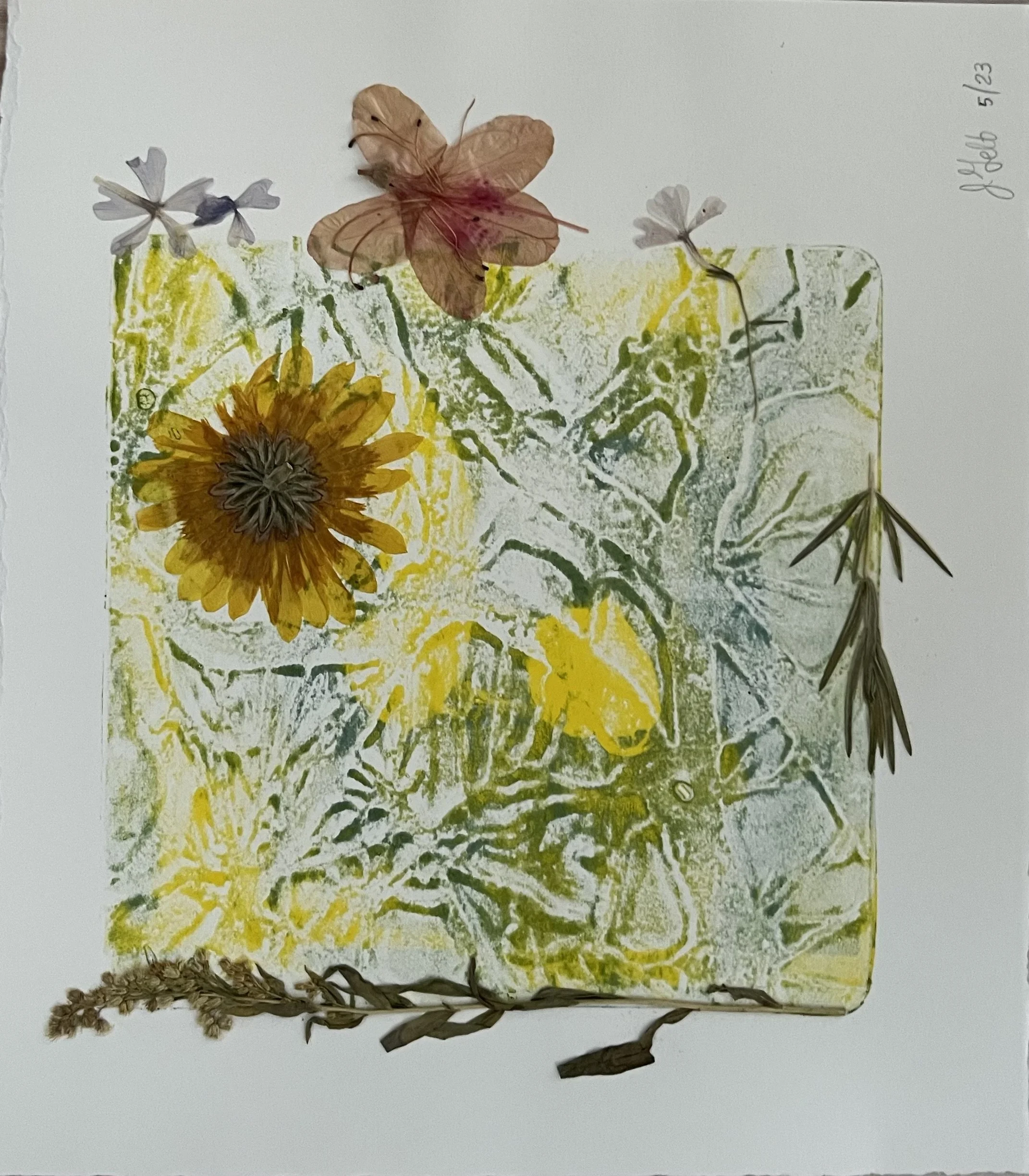 Pressed Landscape #1, mixed media, 9 x 9 in.