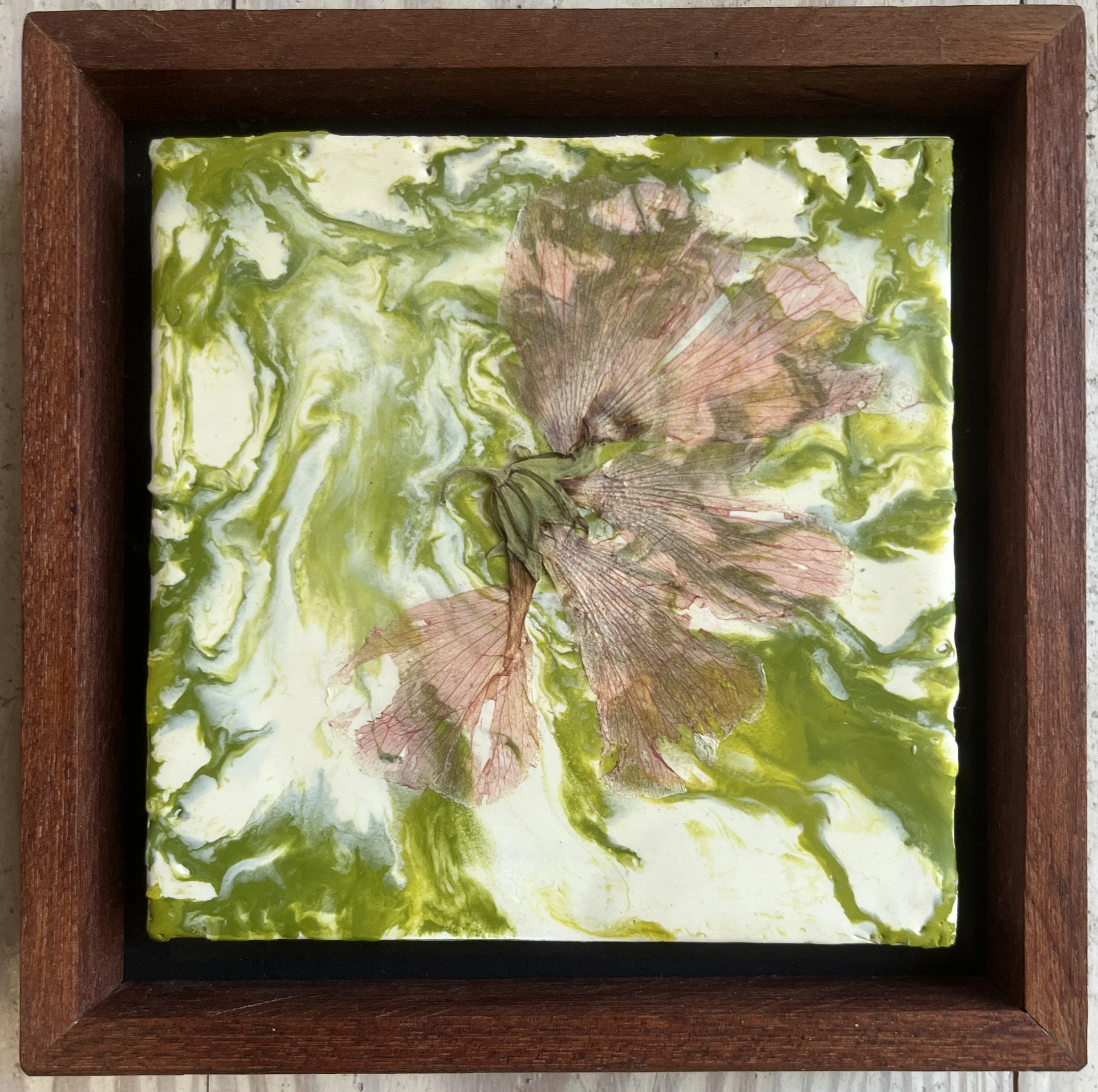 Floating, Encaustic Mixed Media, 6 x 6 in.