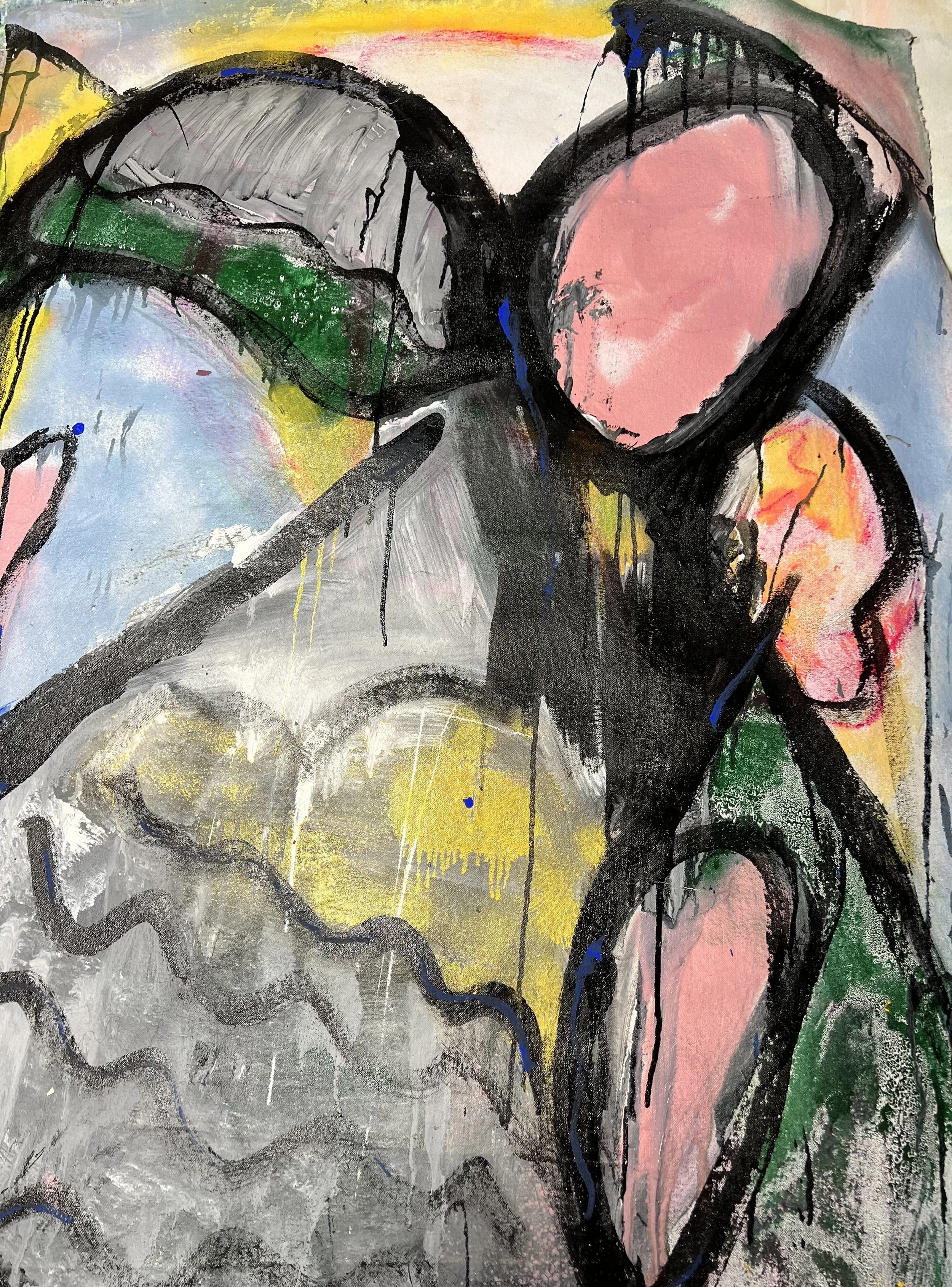 Wings, acrylic on canvas, 36 x 36 in.