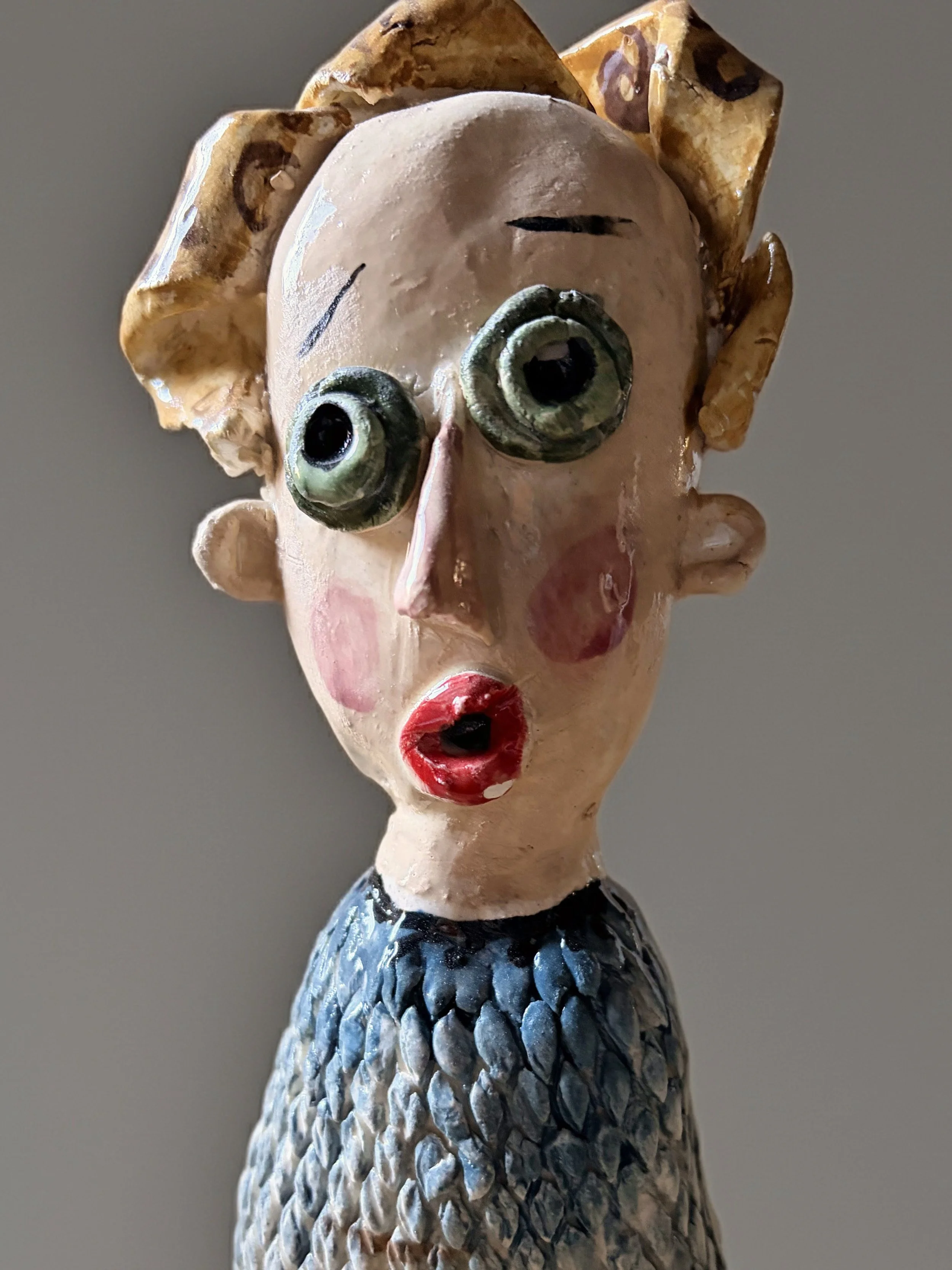 Clay sculpture, 8 x 4 in.
