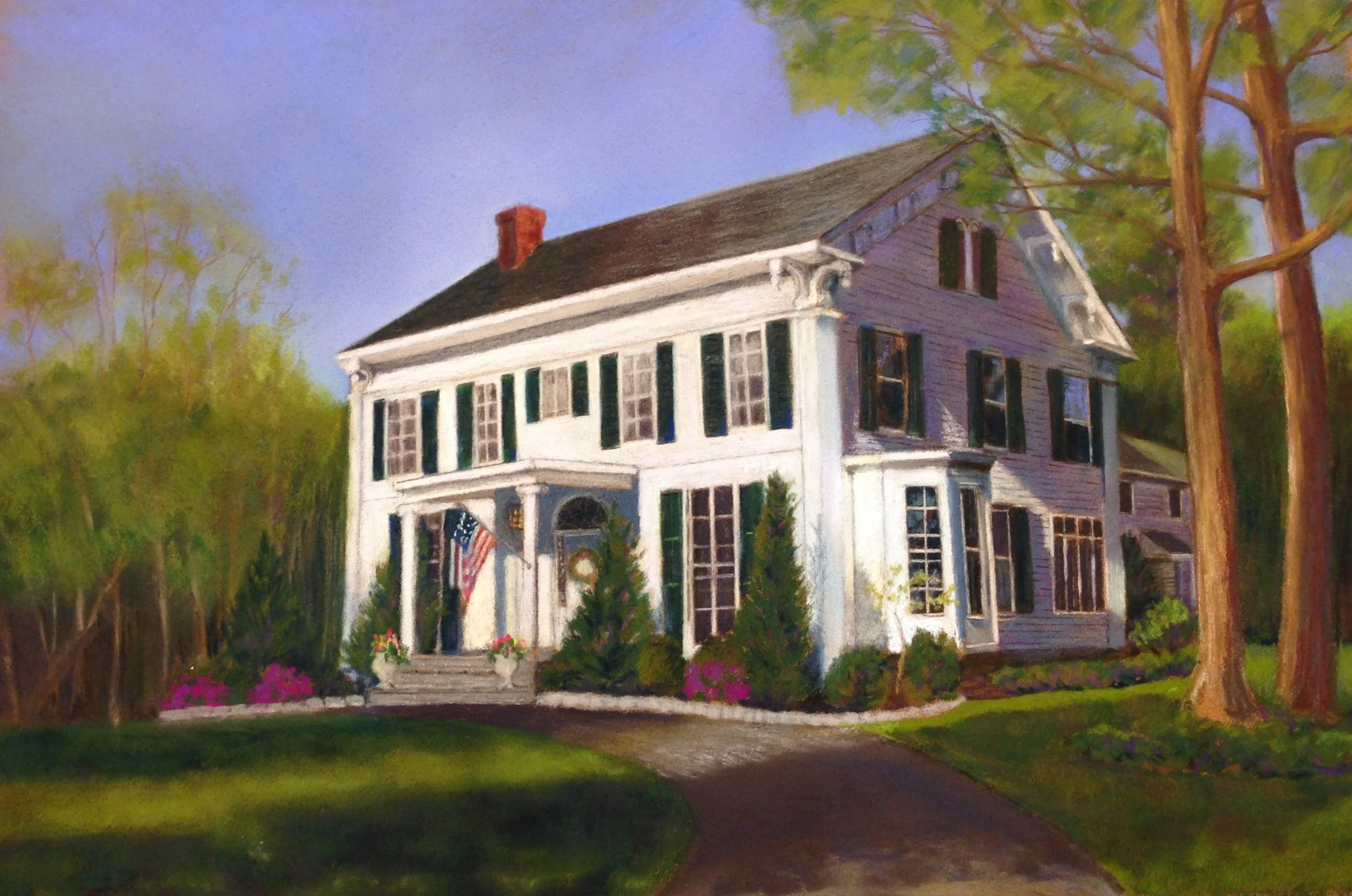 Example of a house portrait upon request, pastel, 16 x 20 in.