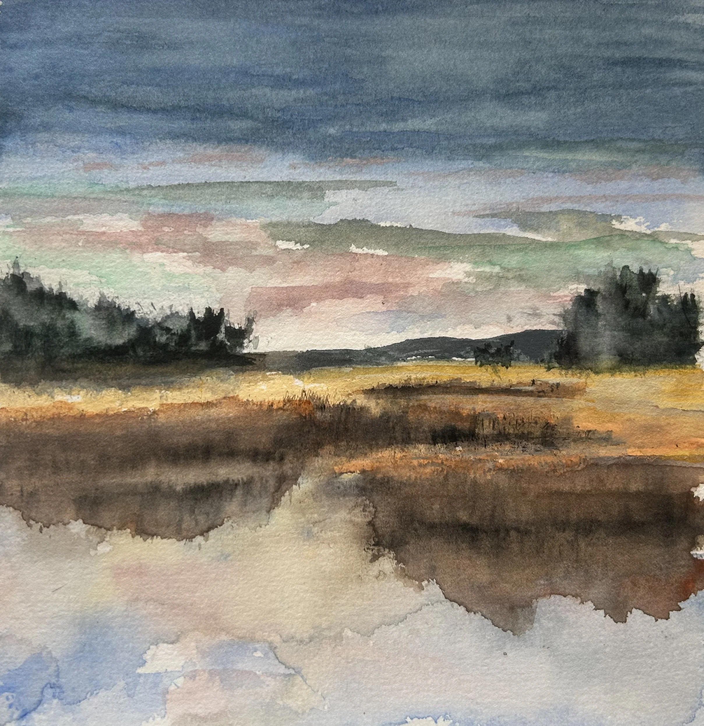 Morning Light, watercolor, 6.5 x 6.5 in.