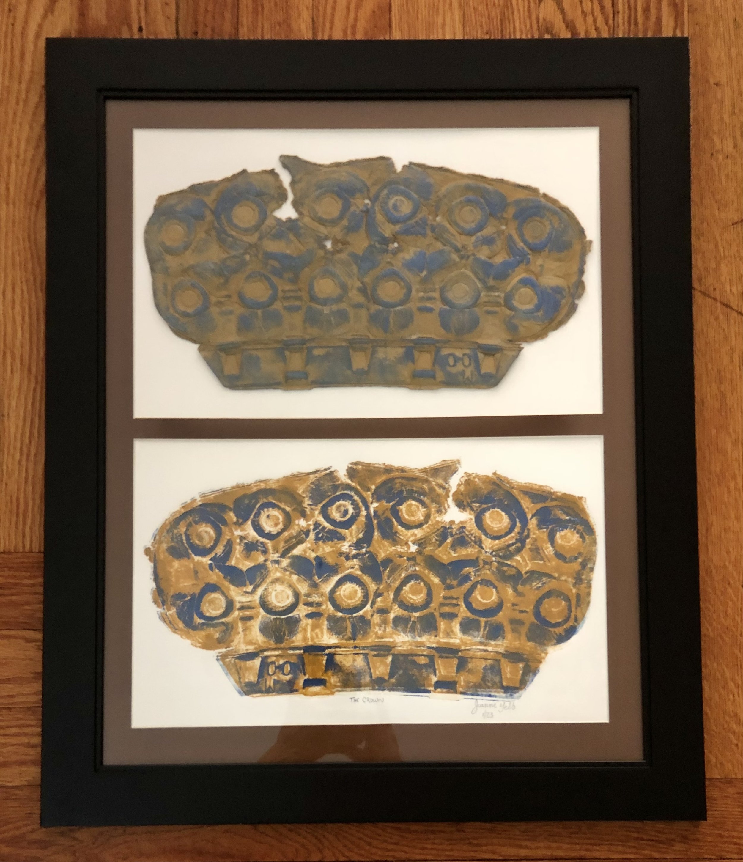 The Crown, collagraph, 23 x 19 in. framed
