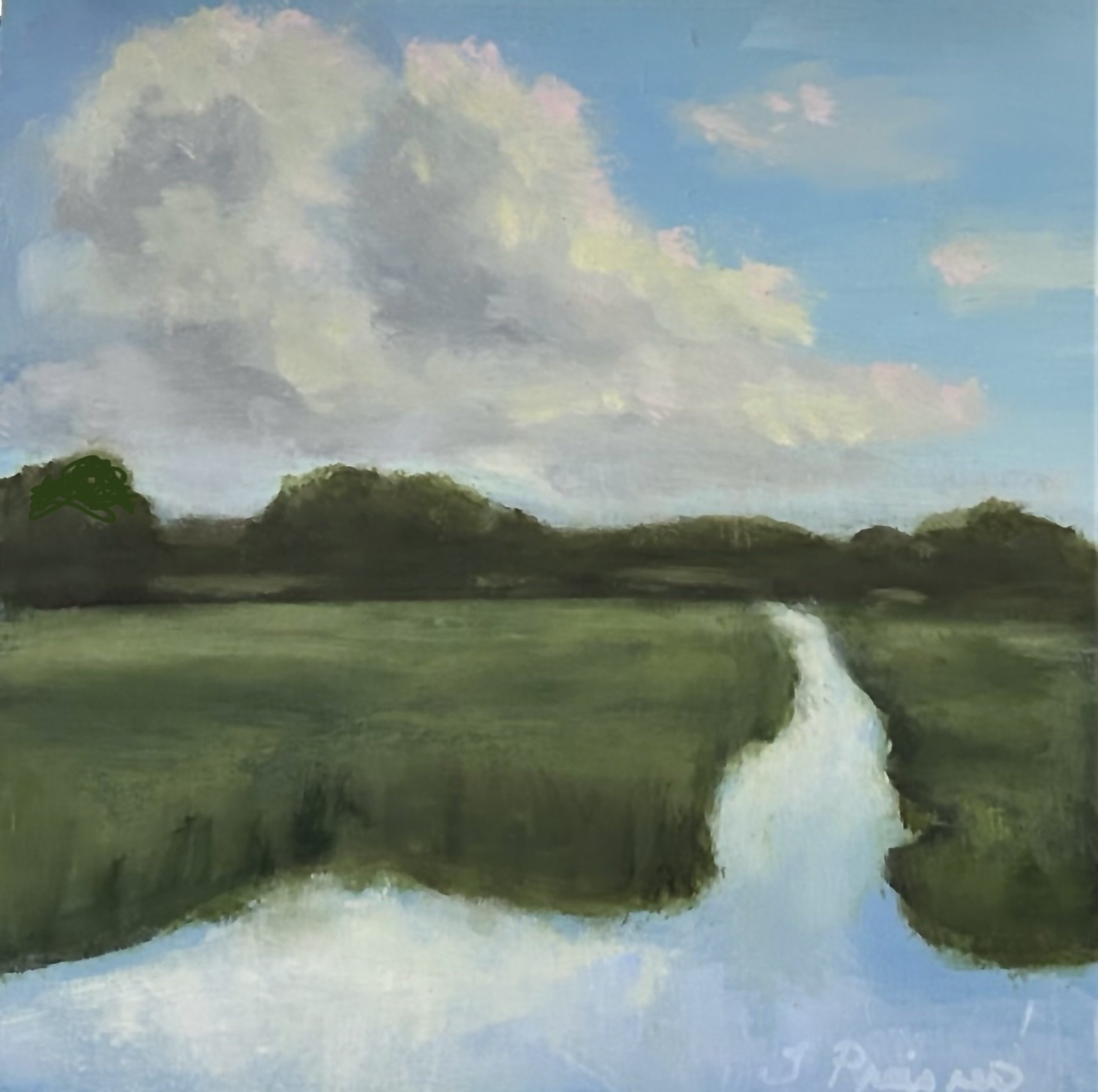 Summer Marsh, oil on linen, 6 x 6 in.