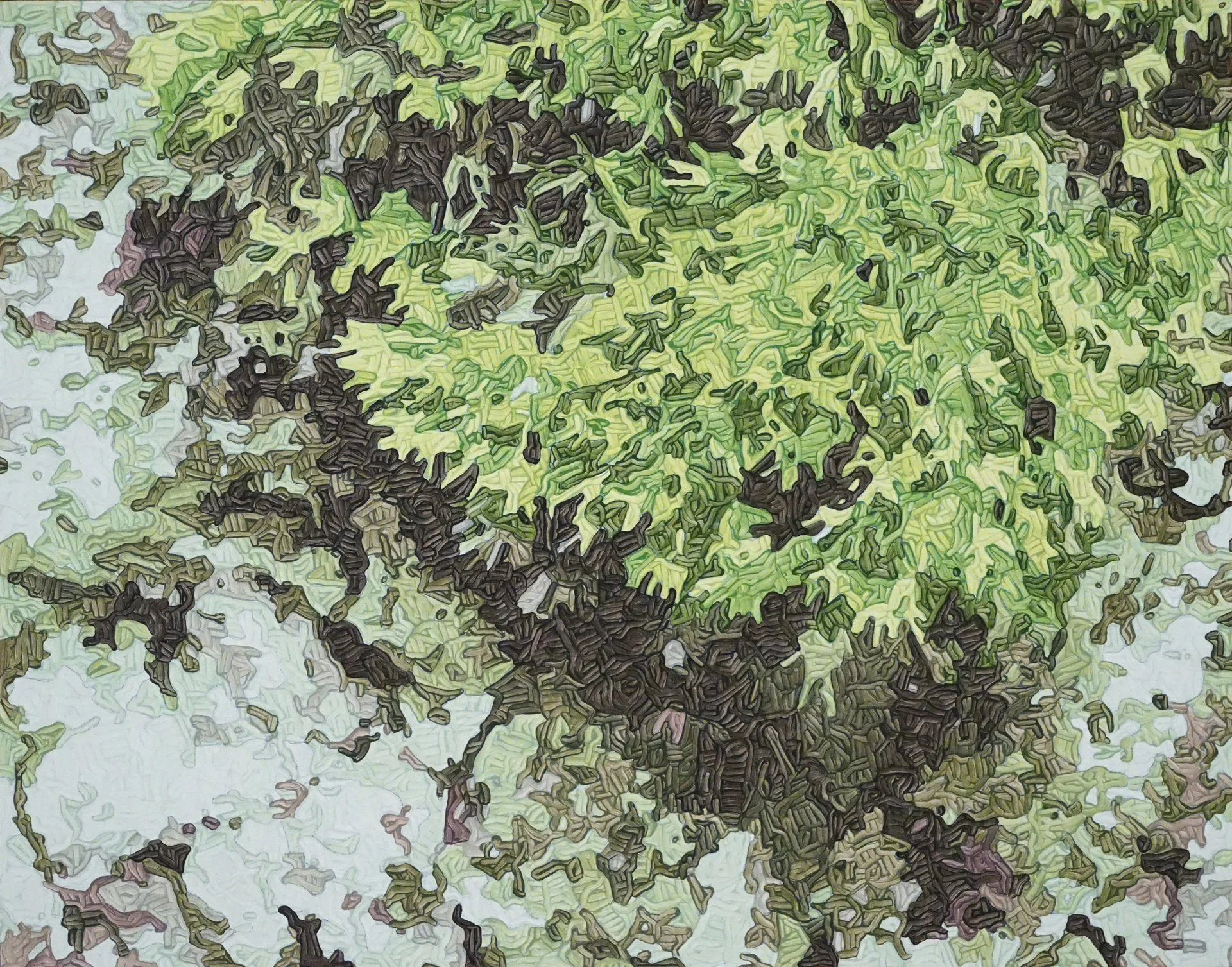 Naoshima Mosscape No. 1, acrylic on Clayboard panel, 11 x 14 in.