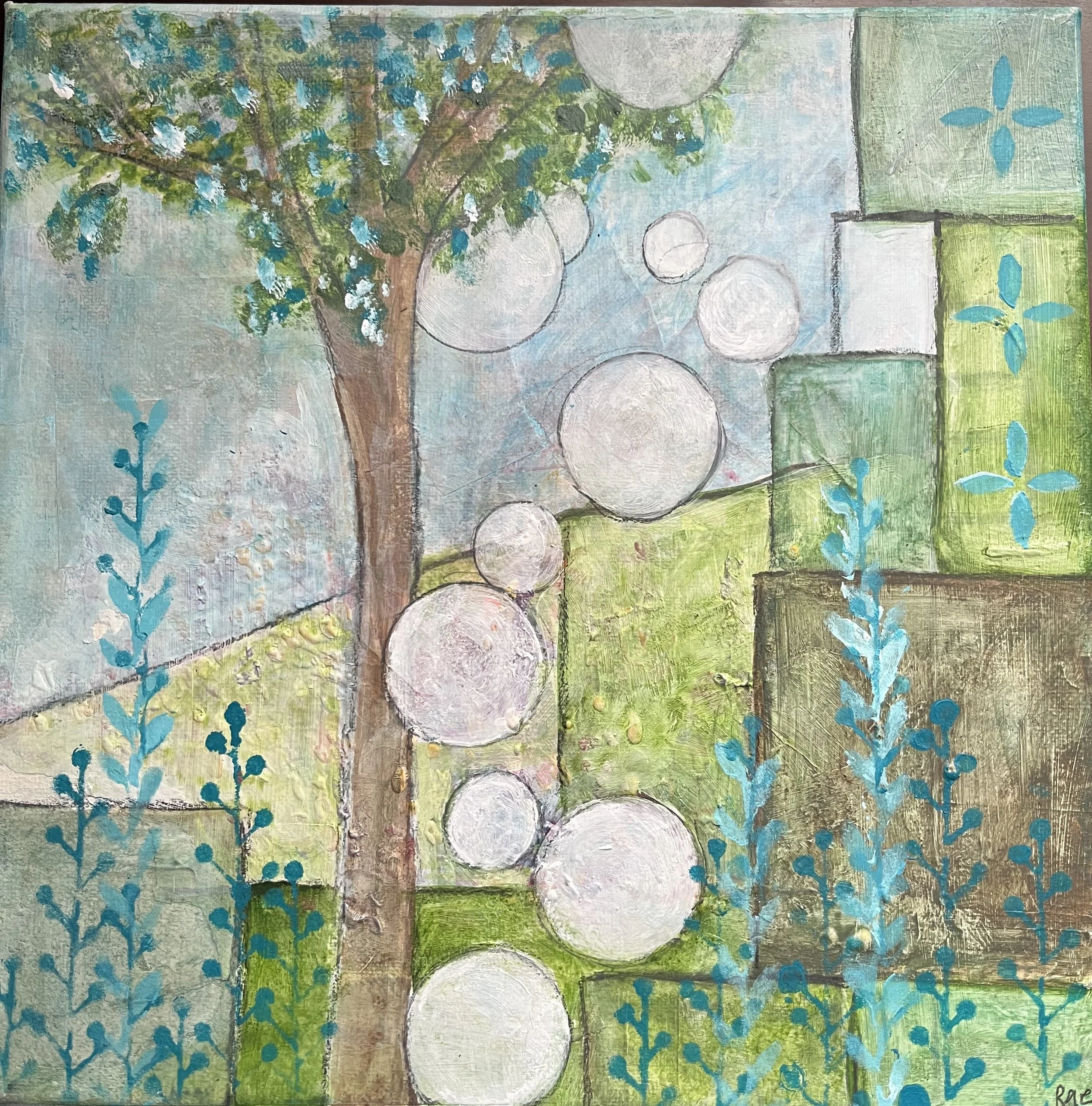 Bubbles, Mixed Media, 10 x 10 in.