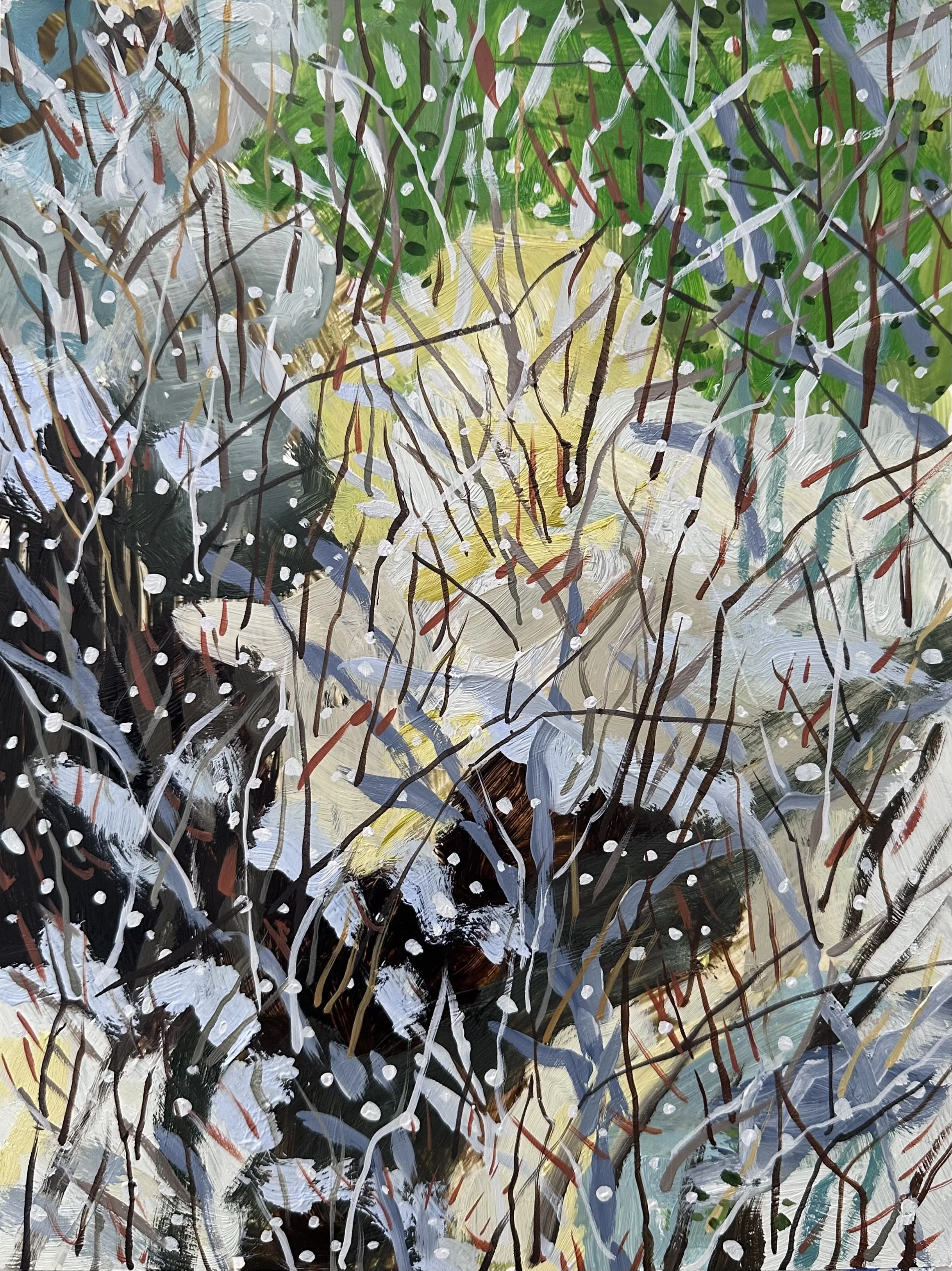 Winter Study No. 1, acrylic and oil on Yupo paper, 12 x 9 in.
