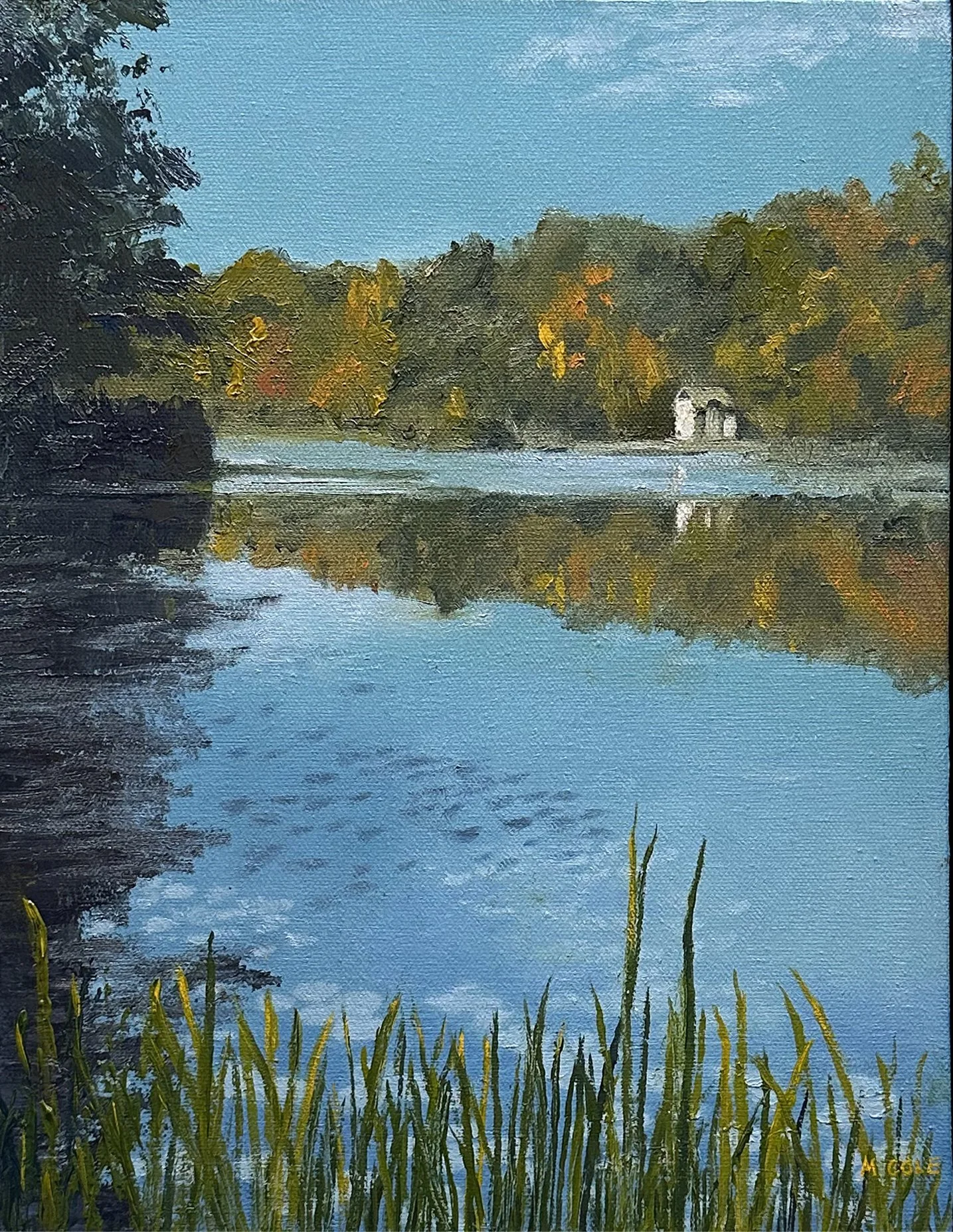 Lake House, oil on canvas, 14 x 11 in.