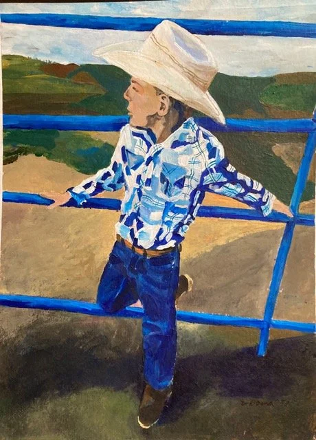 Cowboy, acrylic on paper,  11 x 14 in.