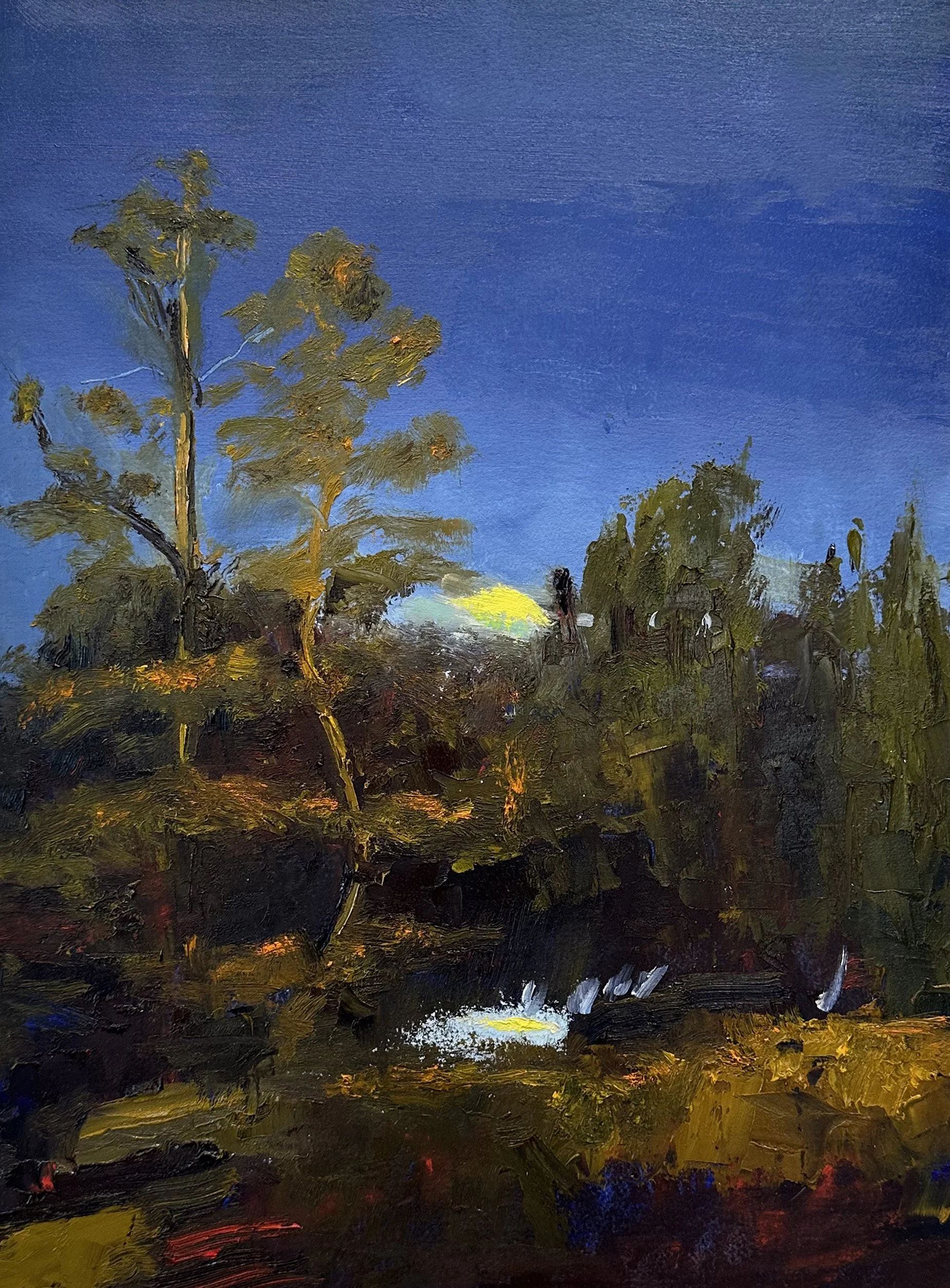 Light in the Forest, oil on paper, 15 x 11 in.